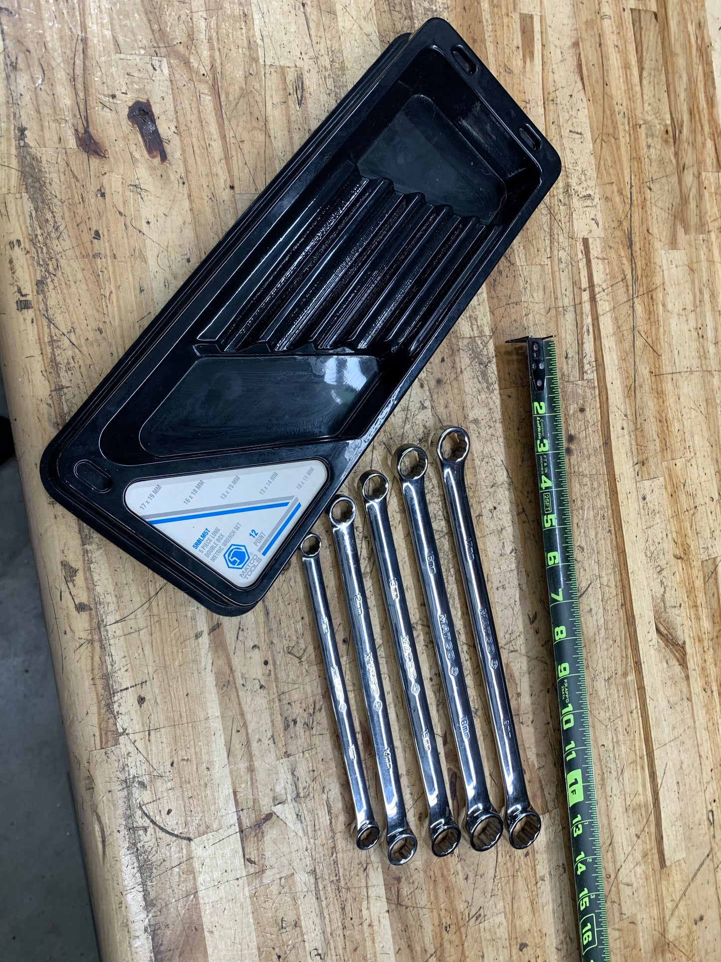 Matco Metric Offset Box Wrench Tray Set 5pc USA SRBLM5T