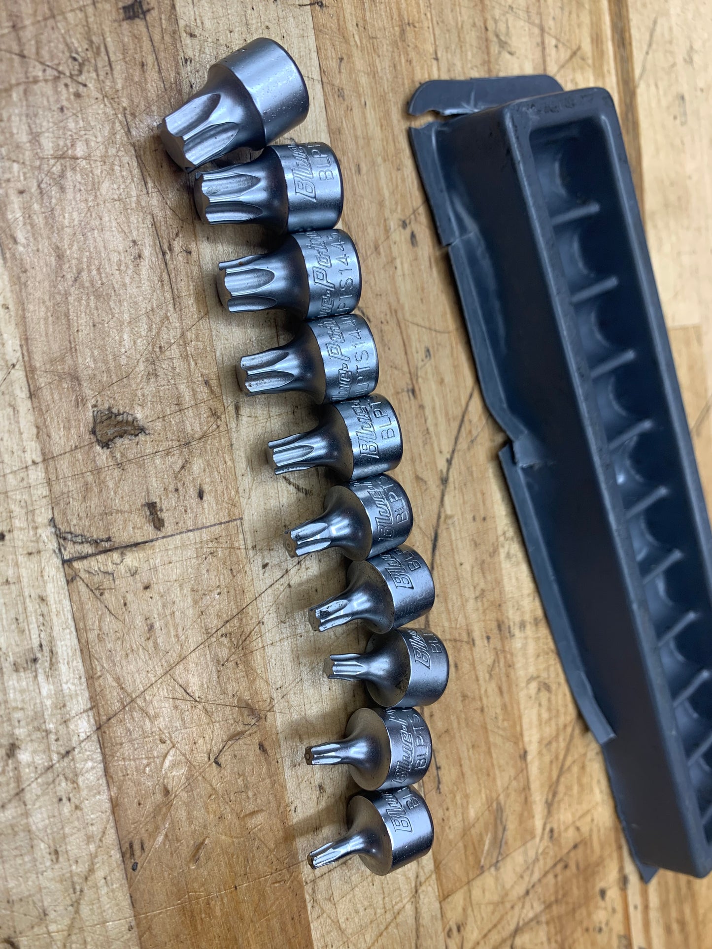Blue Point 1/4” 10pc. Torx Socket Tray Set Low Profile USA BLPTORX1410