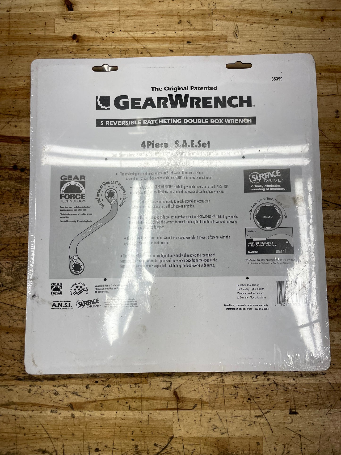 Gearwrench SAE Obstruction “S” Ratcheting Wrench Set NIB 85399