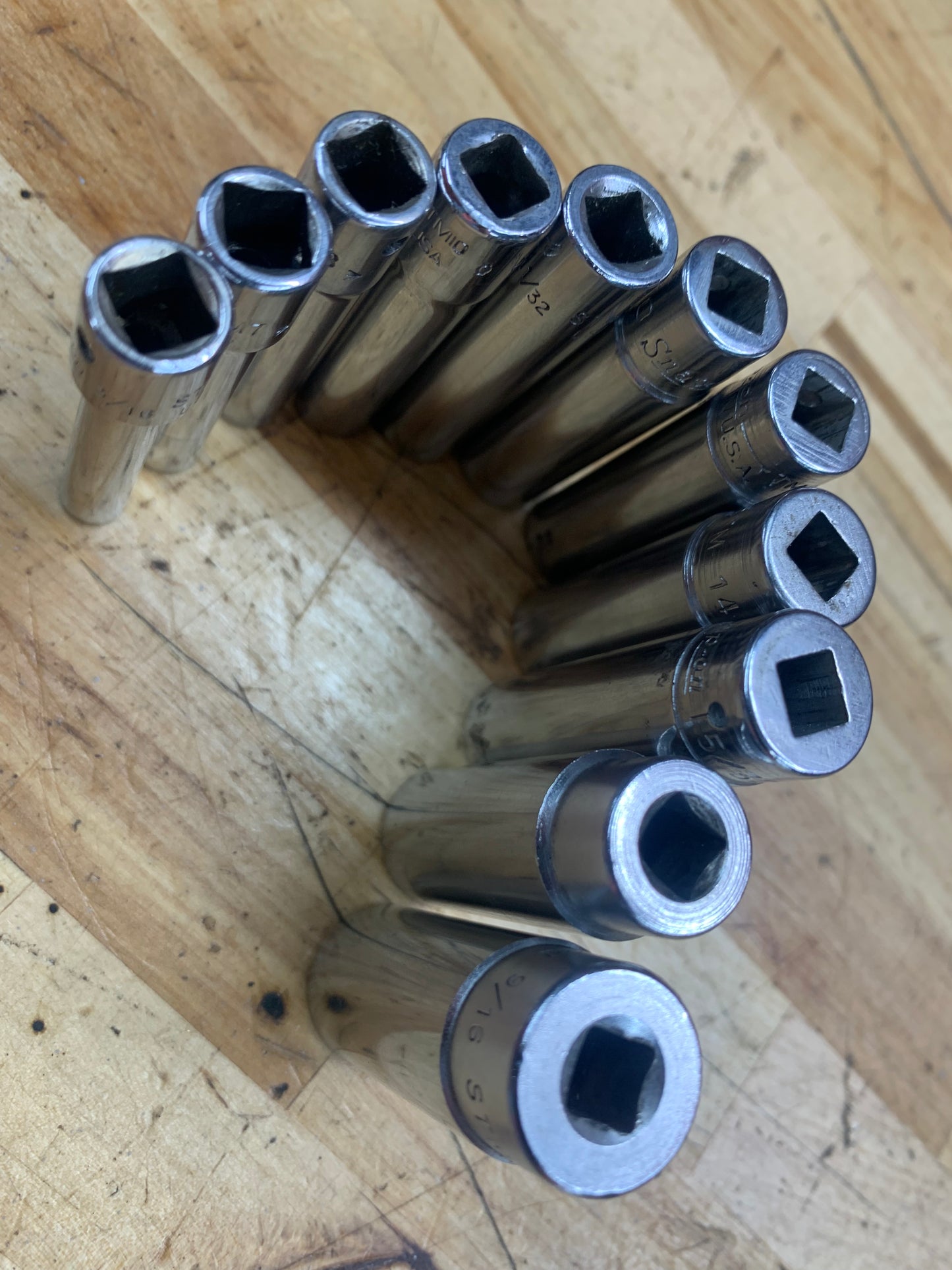 Snap On 1/4” SAE deep socket set 11pc.