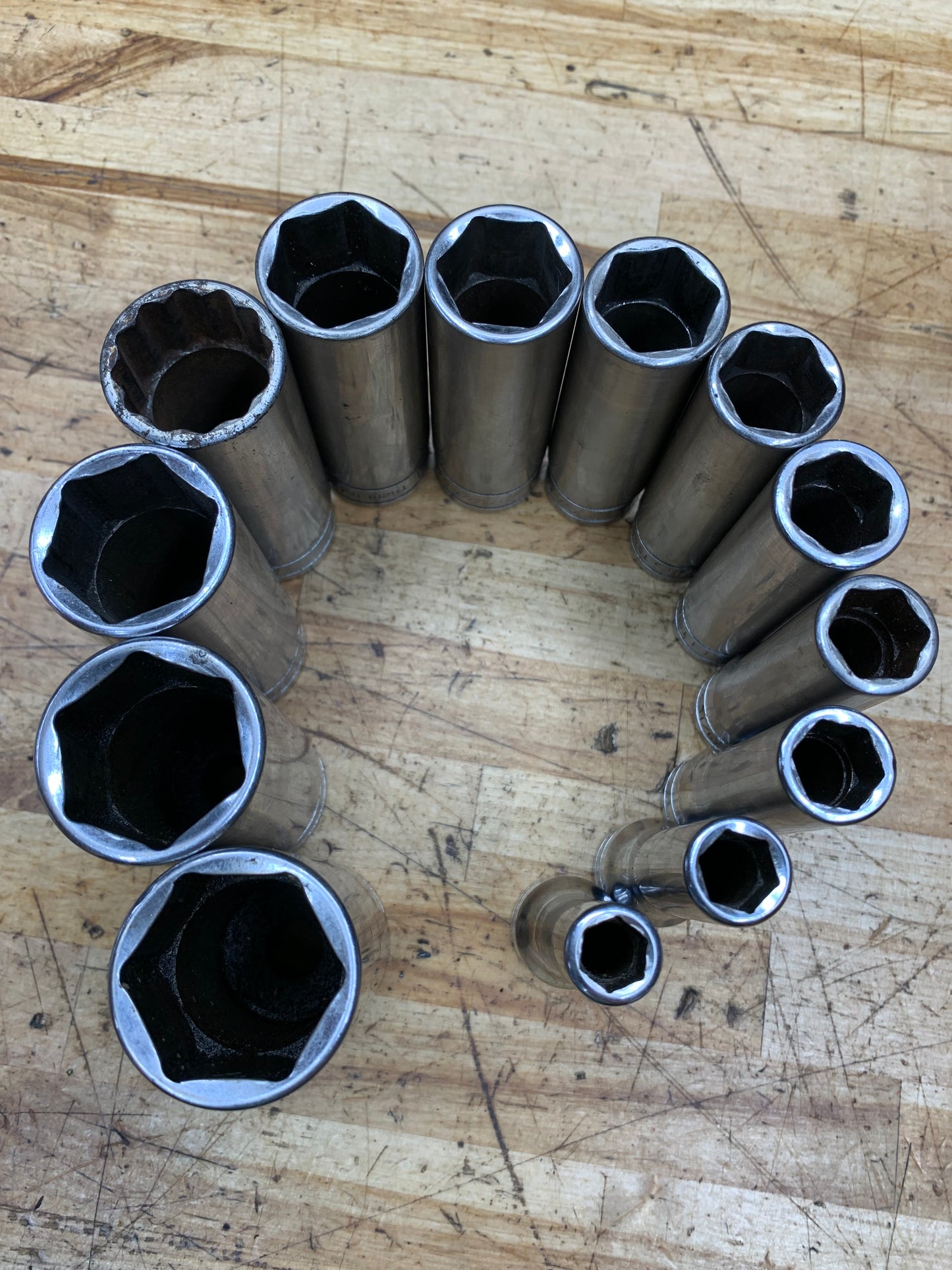 Snap On 1/2" SAE Deep Socket Set 13pc USA 313TSYA