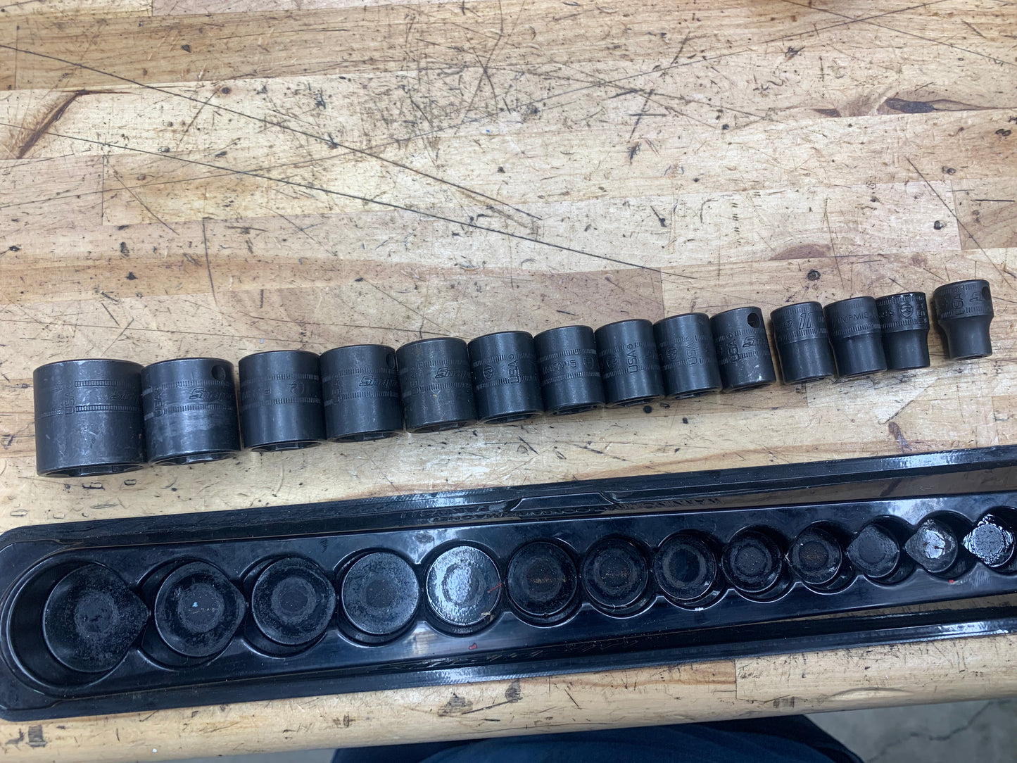 Snap On 3/8” Metric Shallow Impact Socket Set 14pc 8-24mm USA 214IMFMYA