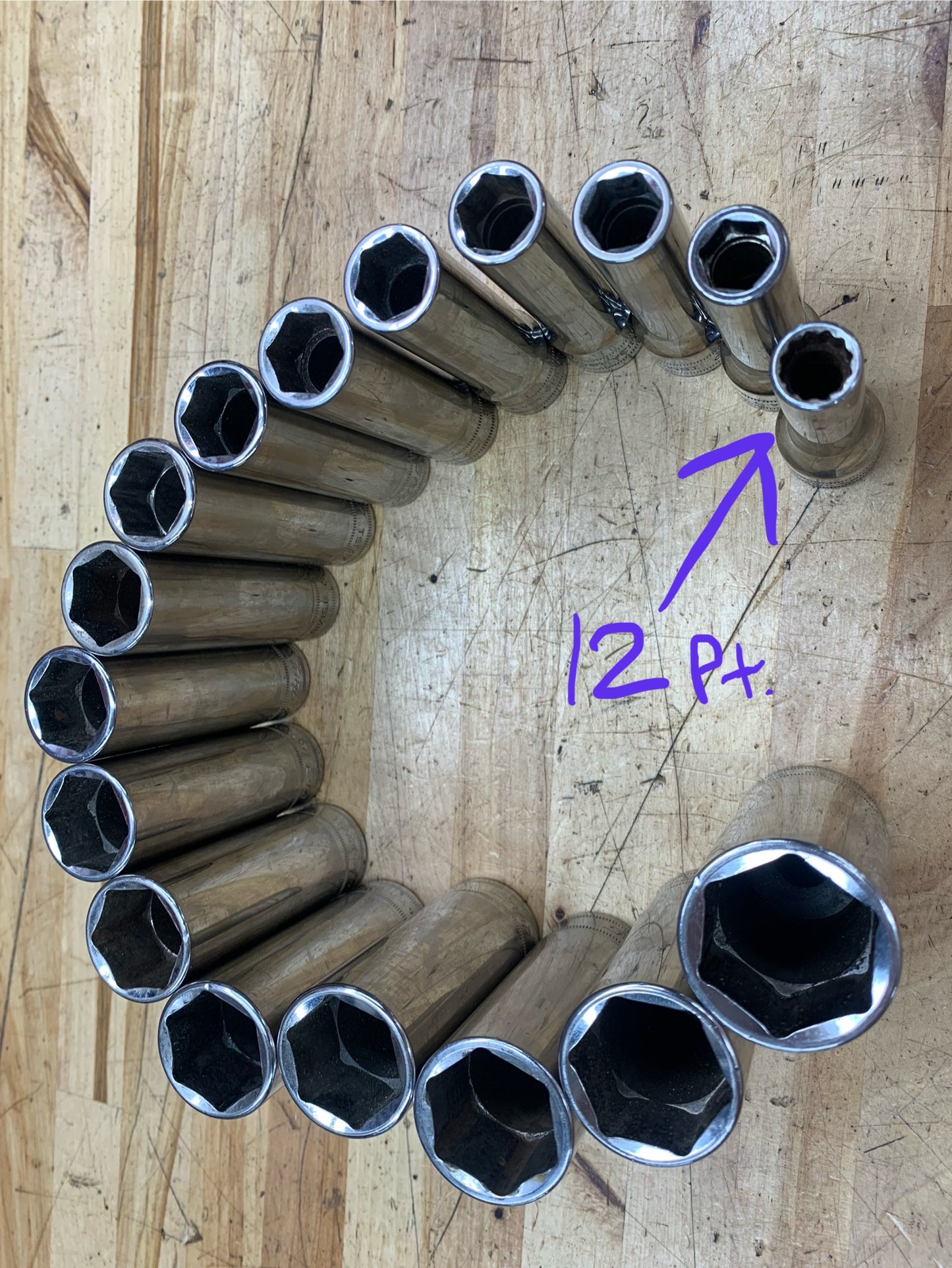 Snap On 1/2" Metric Deep Socket Set 17pc