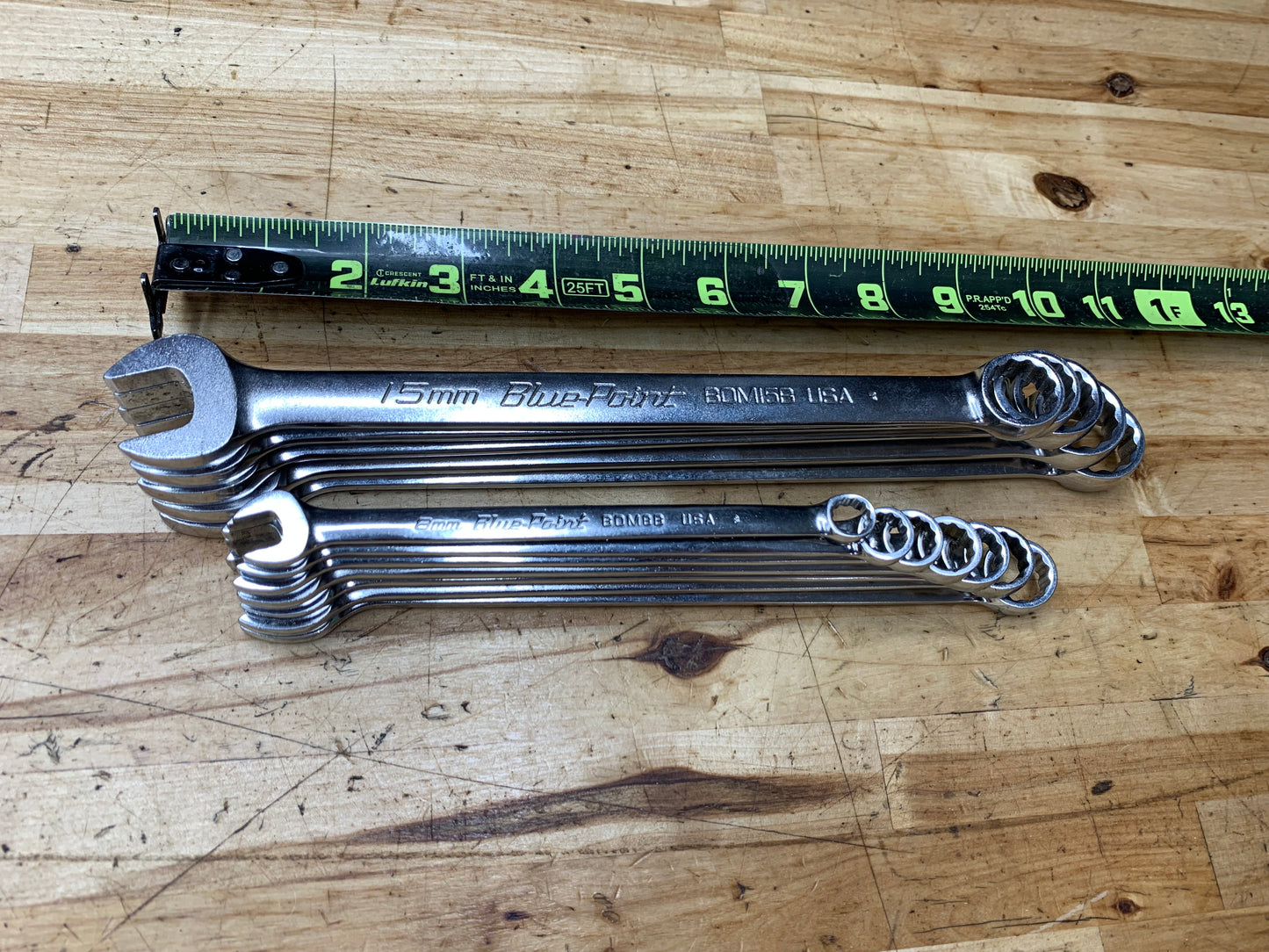Blue Point Metric Combo Wrench Set 8-19mm 12pc USA BLPCWSM712B