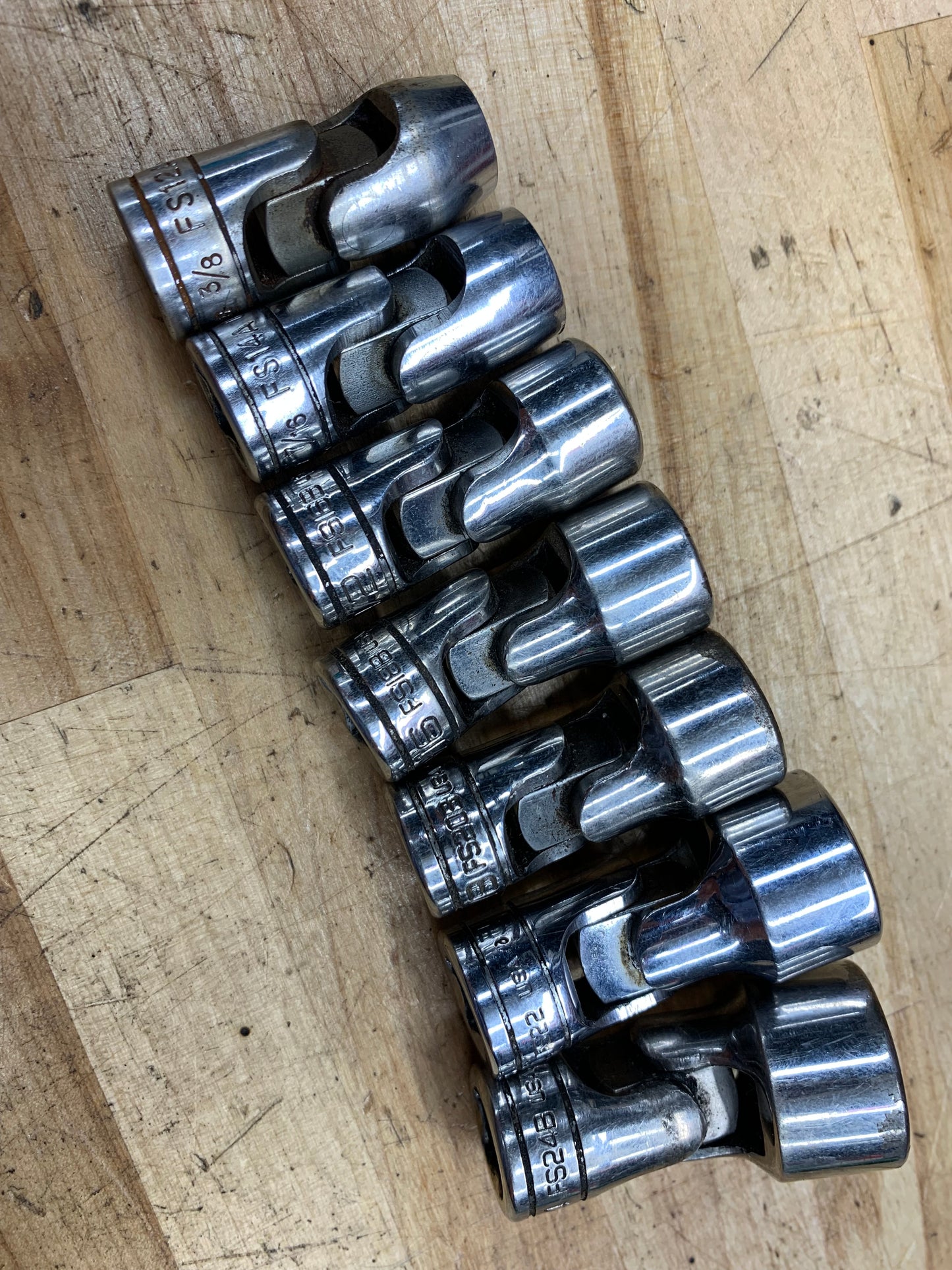 Snap On SAE 3/8” Swivel Universal Socket Set 7pc