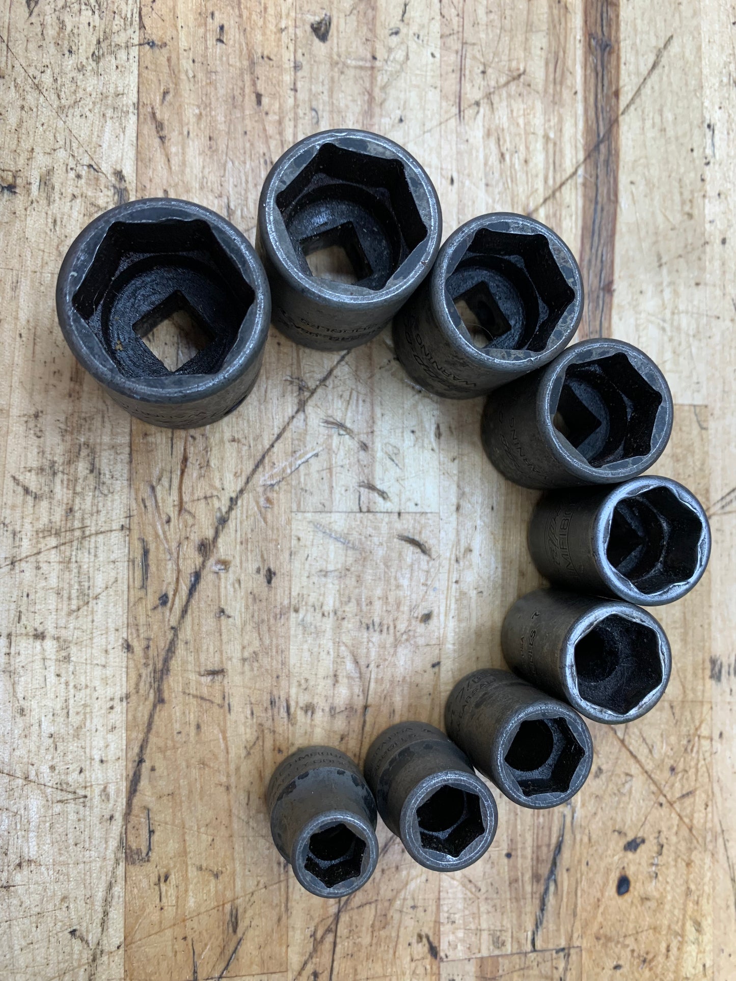 Snap On 3/8" SAE Impact Shallow Socket Set USA 5/16"-13/16" 9pc USA