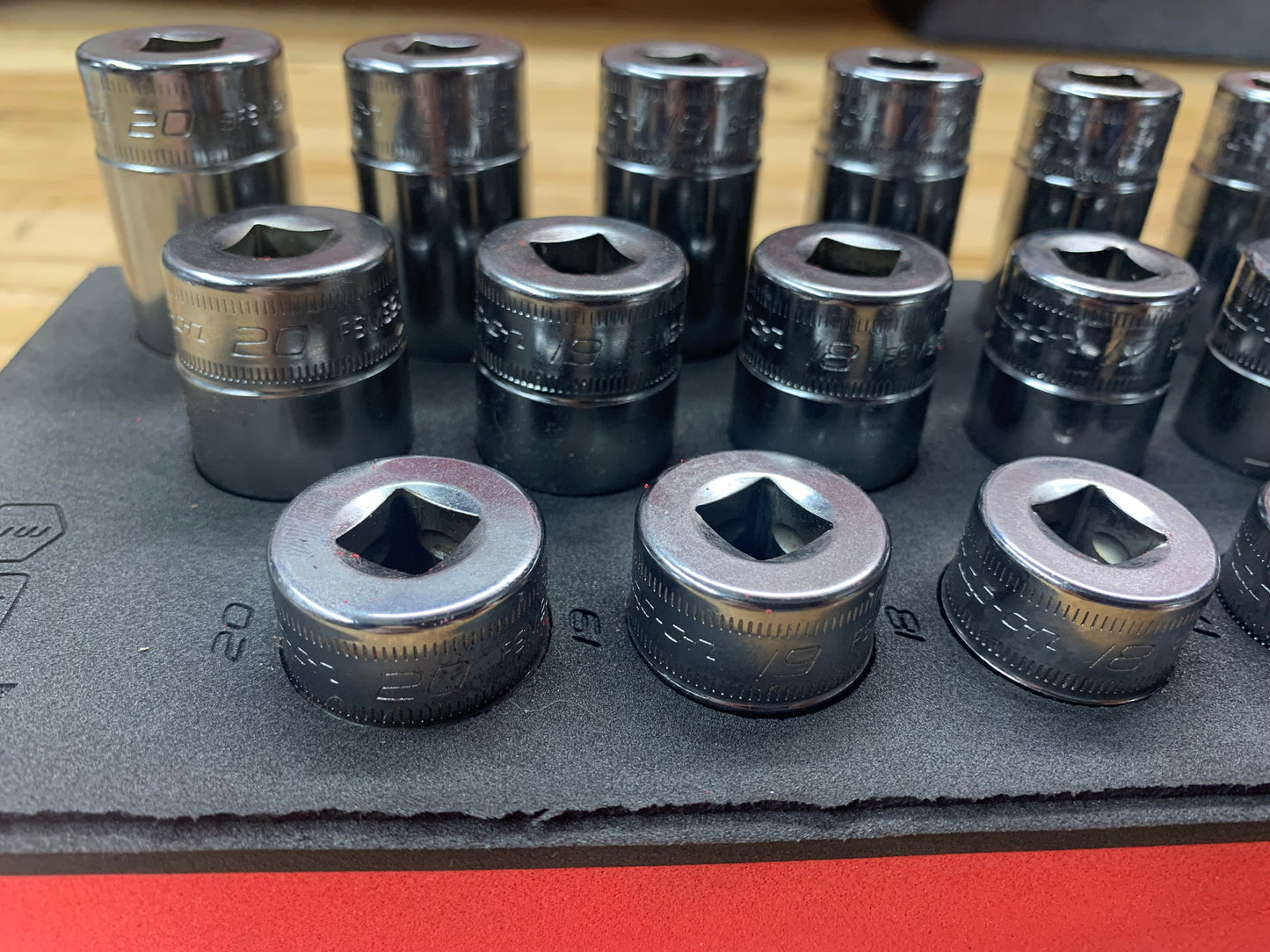 45pc Snap On 3/8” metric foam socket master set 245SFMSFR