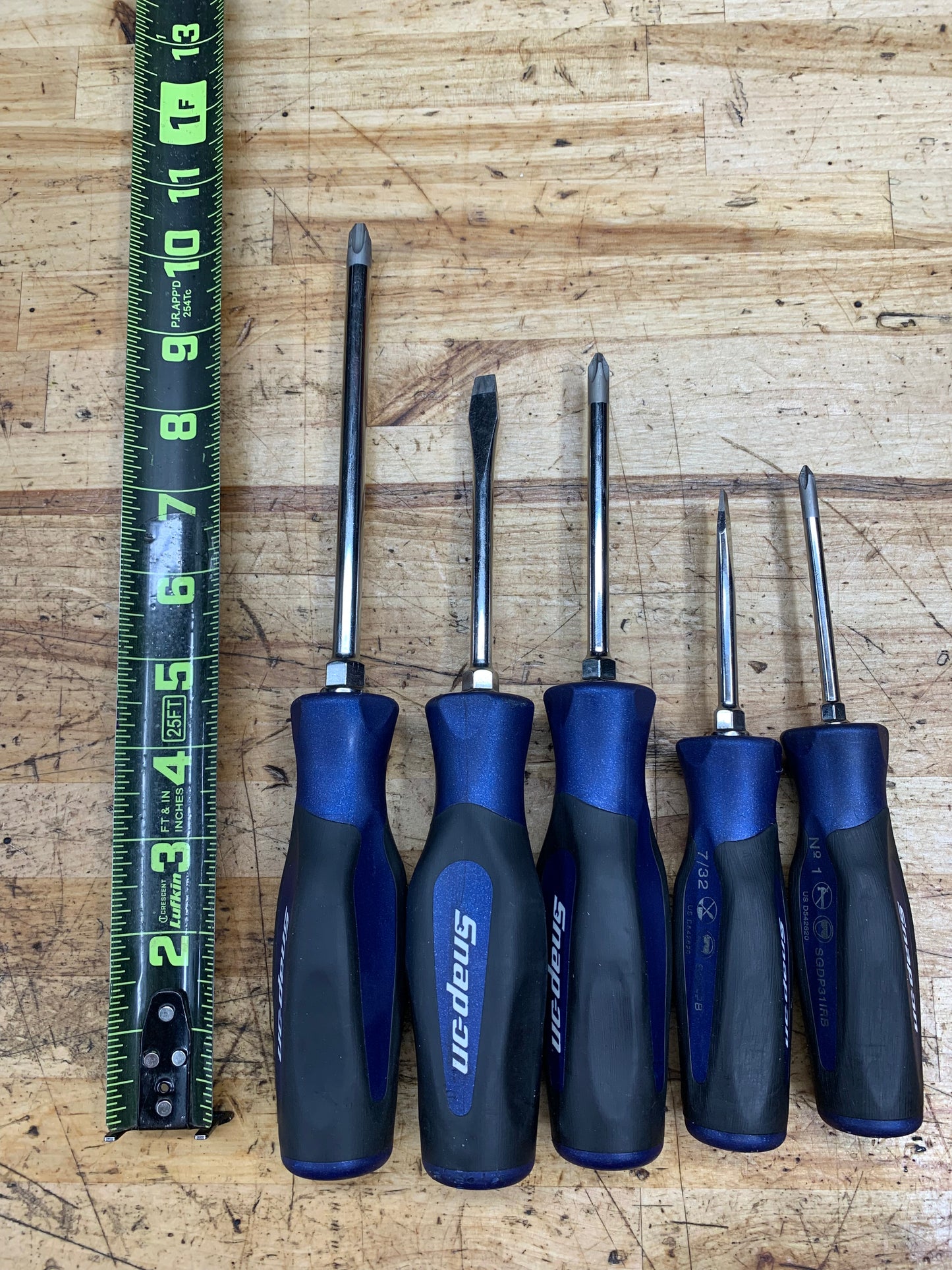 Snap On Power Blue Instinct Screwdriver Set 5pc Phillips/Flathead USA