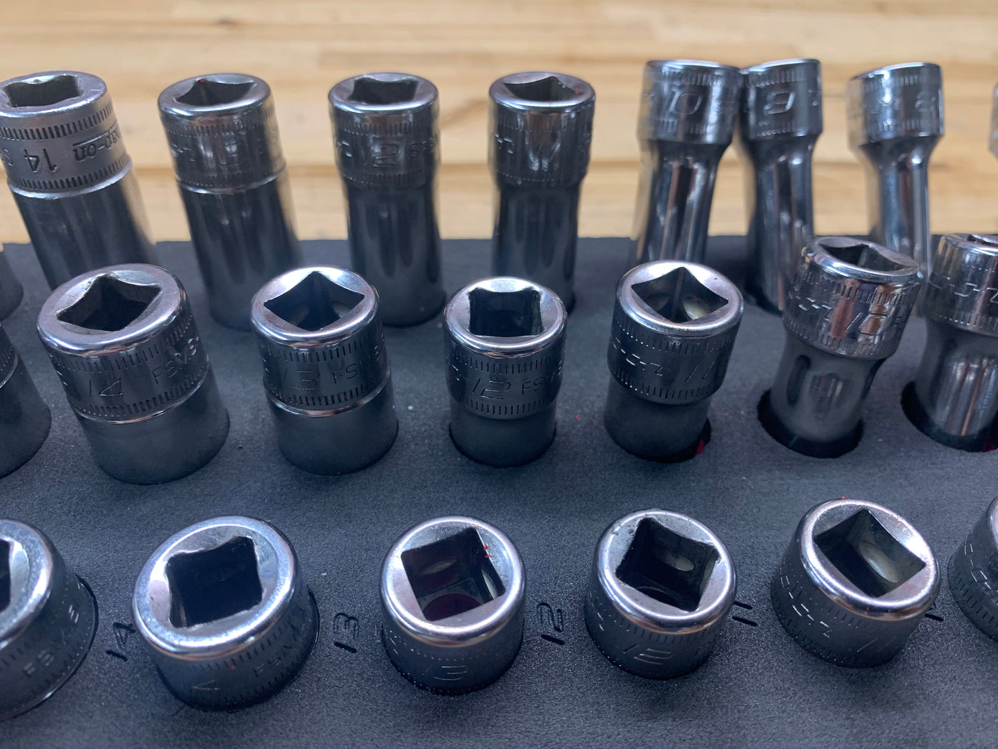45pc Snap On 3/8” metric foam socket master set 245SFMSFR