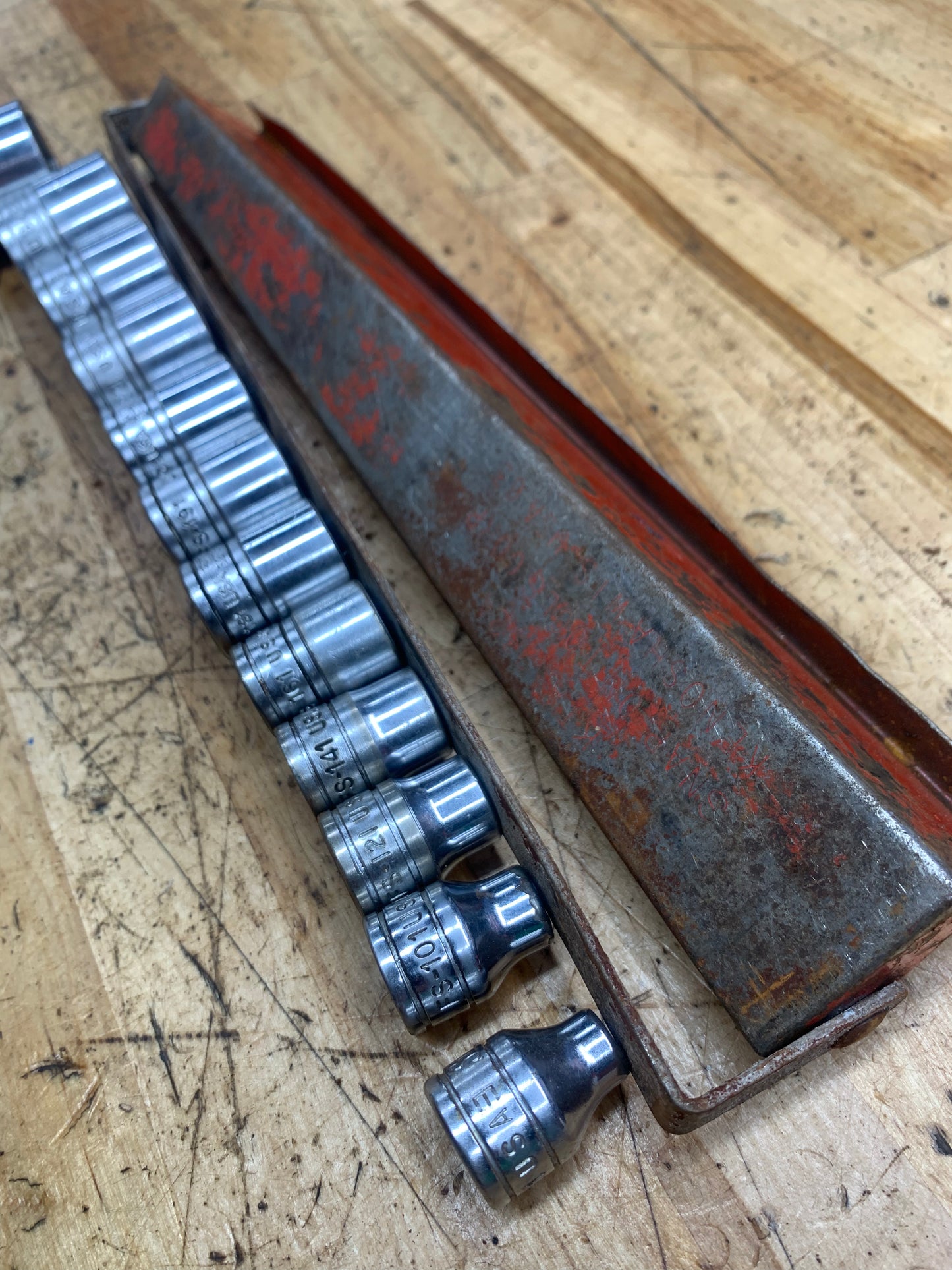 Snap On 3/8" SAE Vintage Shallow Socket Set 12pc USA KTA-232A