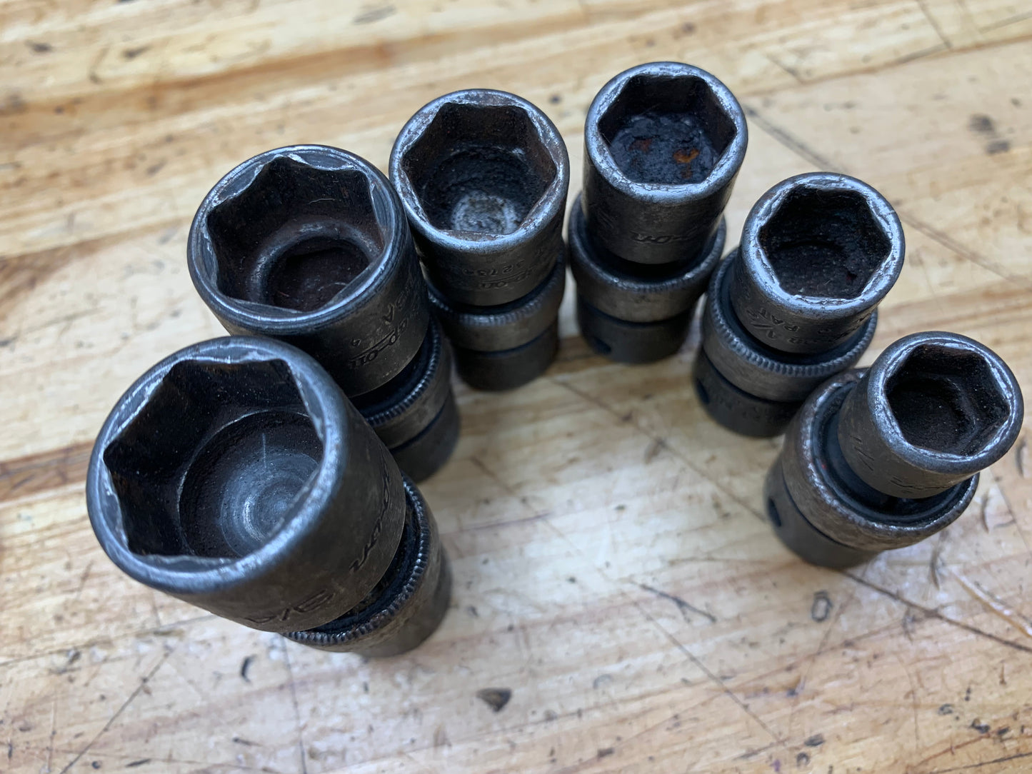 Snap On 3/8” SAE Impact Swivel Universal Socket Set 6pc USA