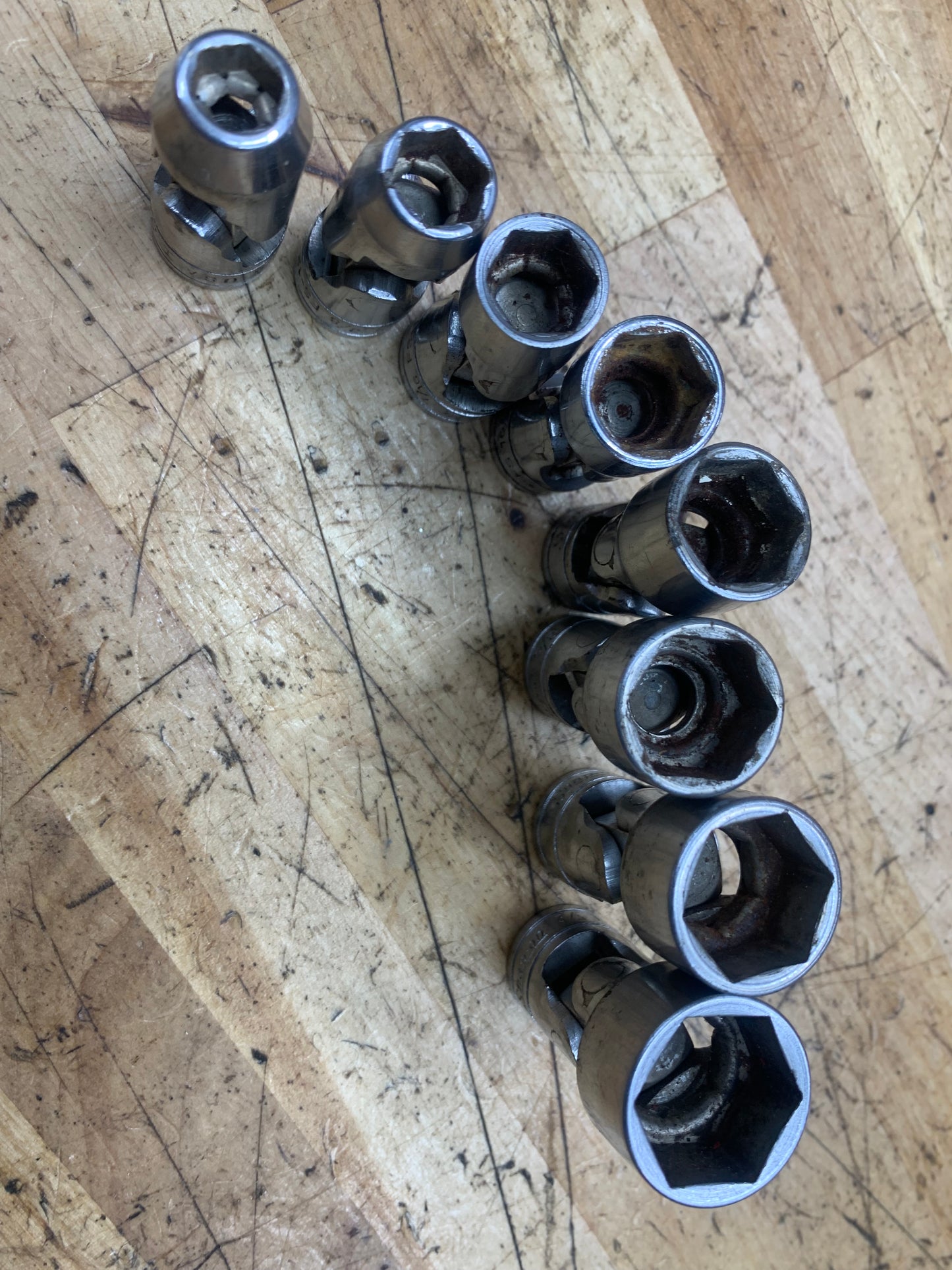 Snap On 3/8” SAE Universal Swivel Sockets 8pc USA