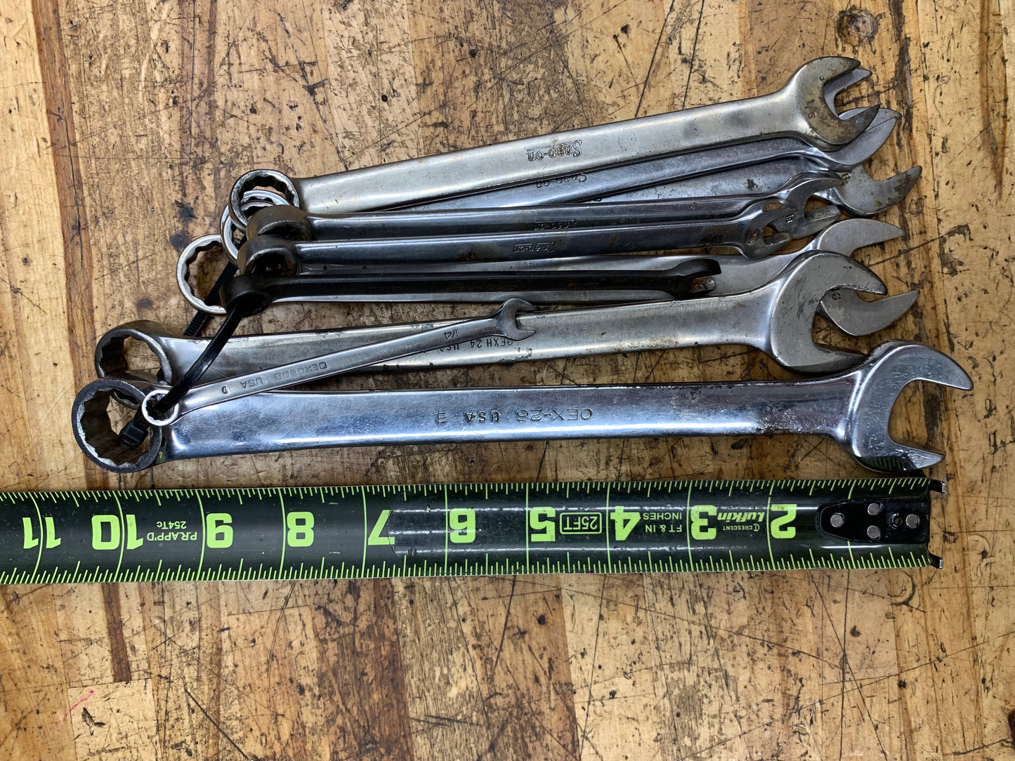 Snap On SAE Combo Wrench Set 10pc. 5/16" to 13/16" USA