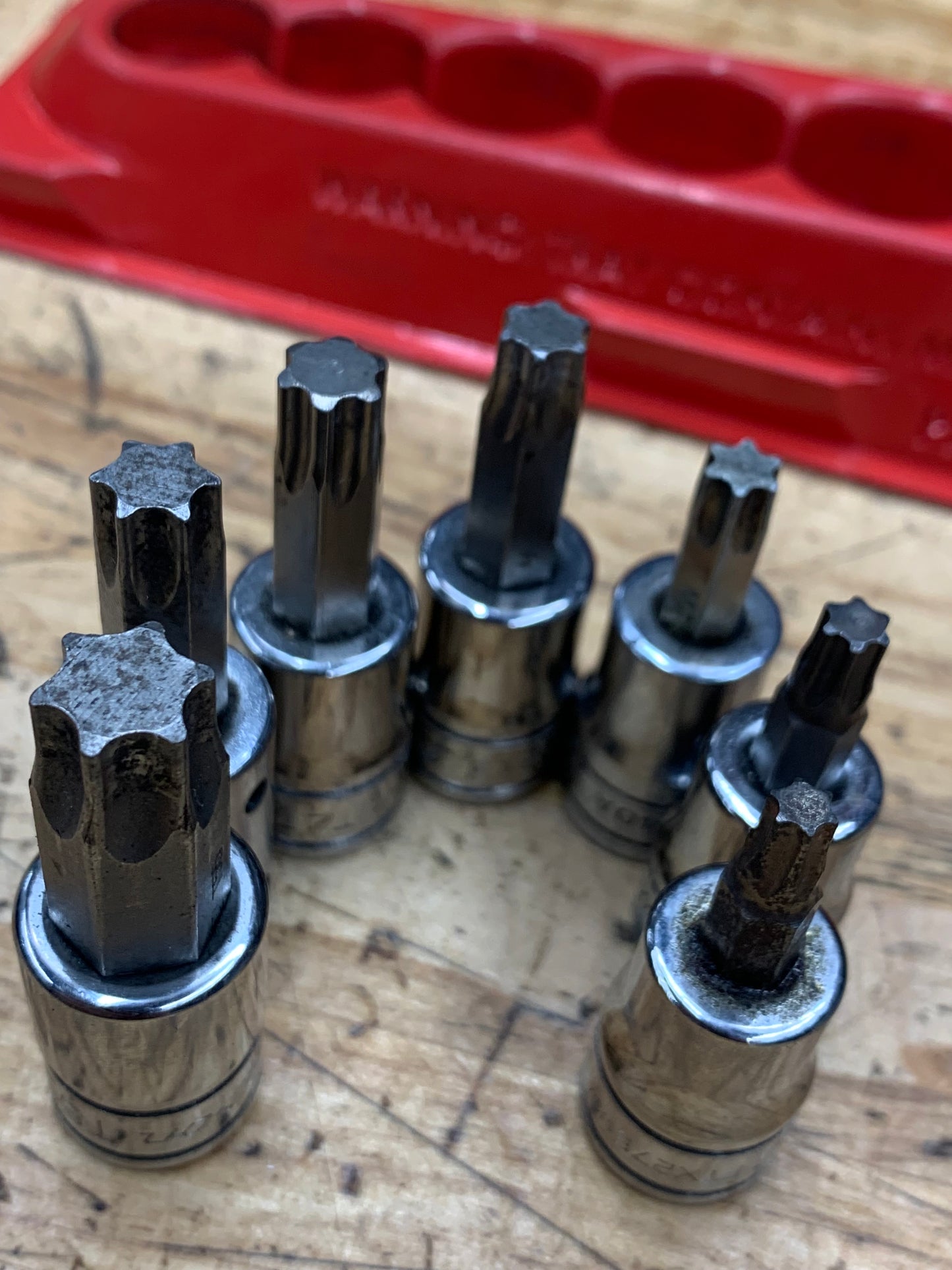 Snap On 3/8” Torx Socket Set Tray 7pc USA 207EFTXY