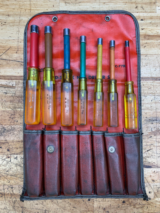 Snap On Vintage SAE Nut Driver Set 7pc. USA ND-1070K