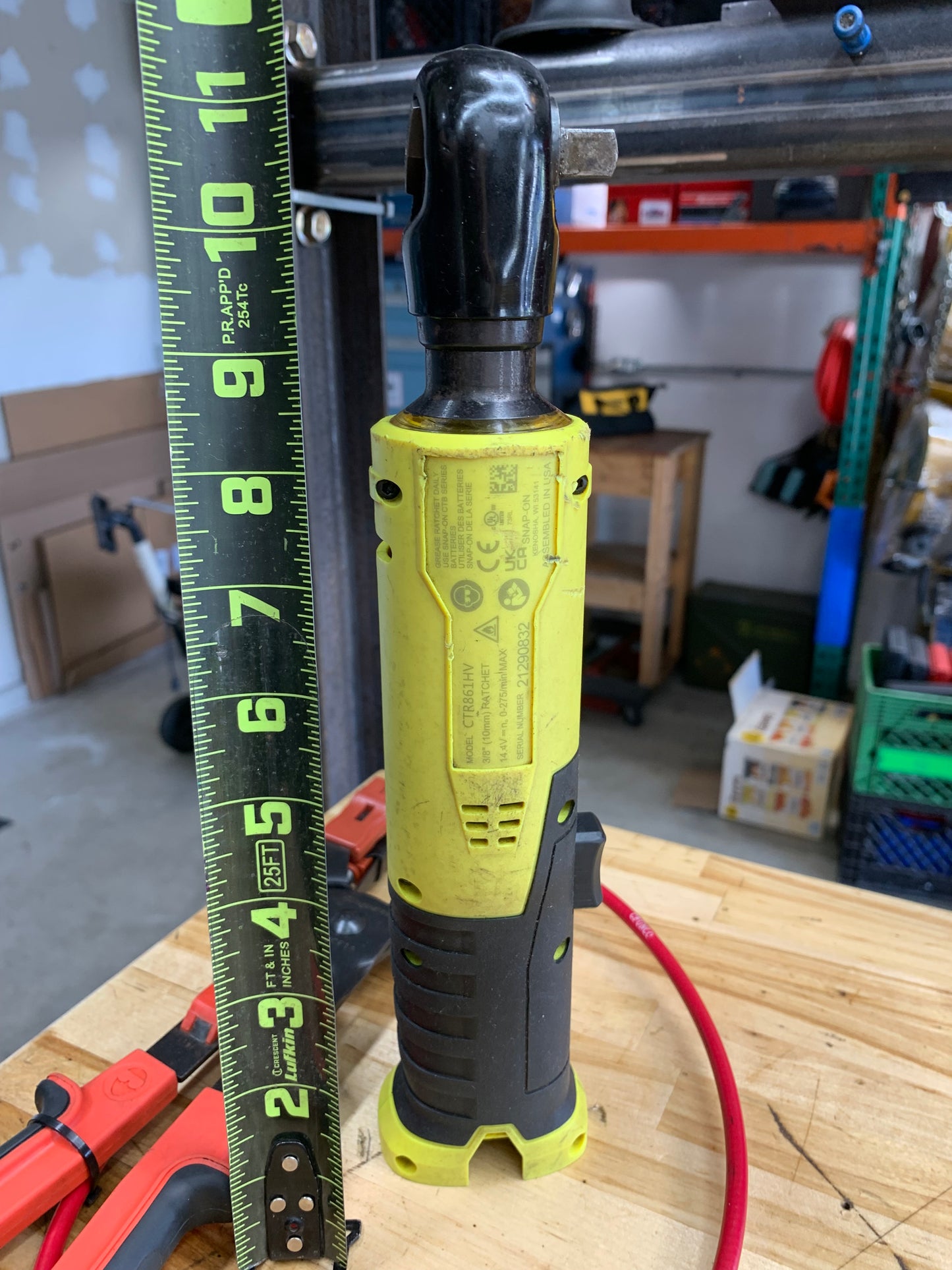 Snap On 3/8" 14v Ratchet HiViz Yellow CTR861HV