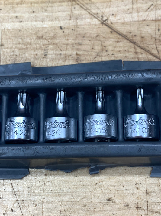 Blue Point 1/4” 10pc. Torx Socket Tray Set Low Profile USA BLPTORX1410