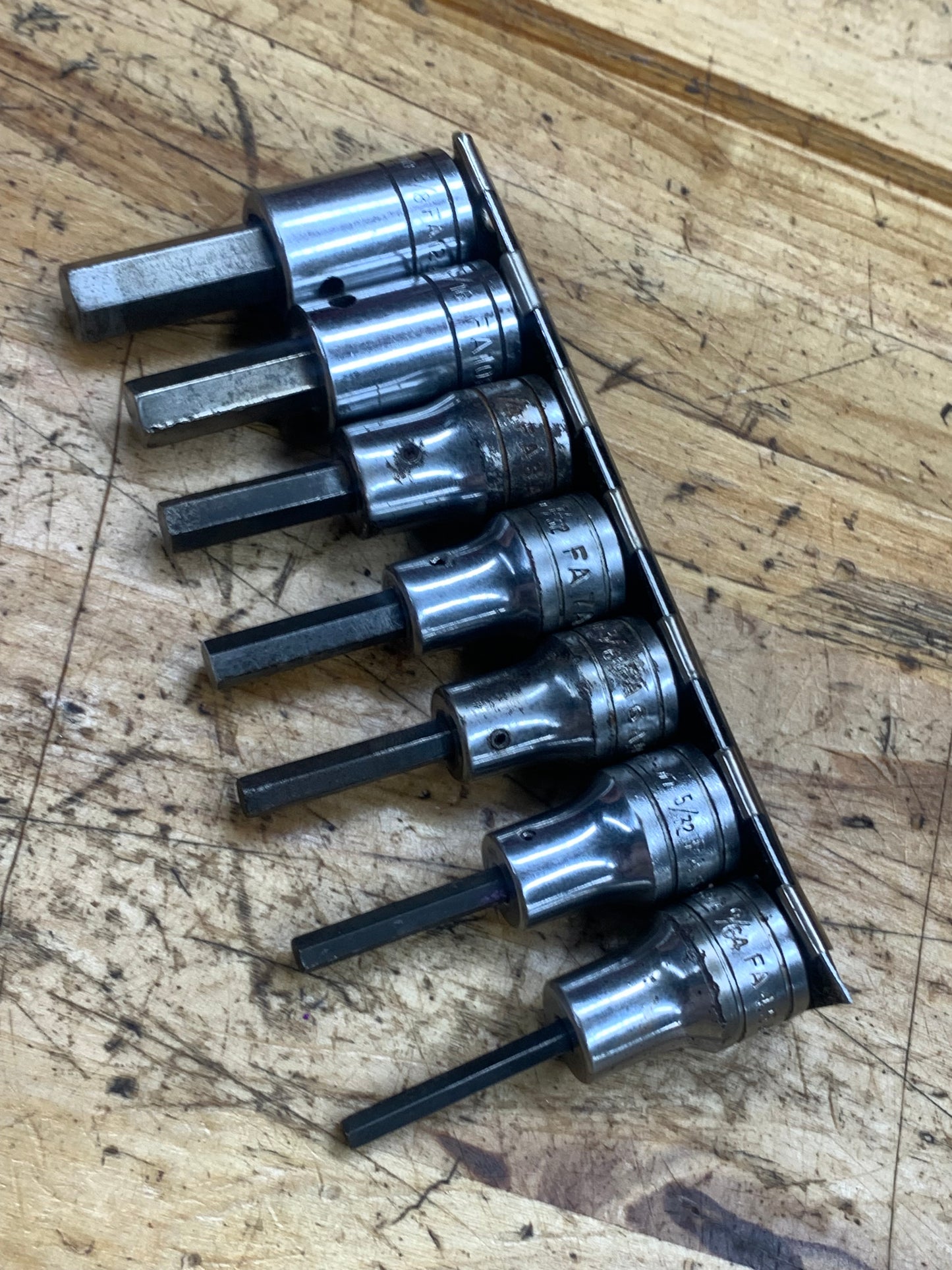 Snap On 3/8" SAE Hex Bit Socket Set USA 7pc. USA