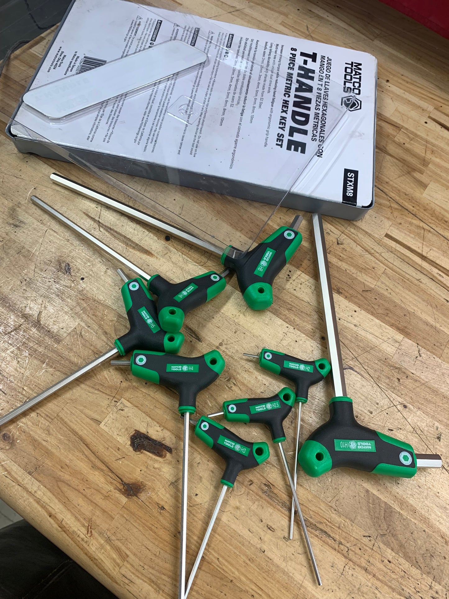 Matco eight piece metric hex T handle tray set. STXM8