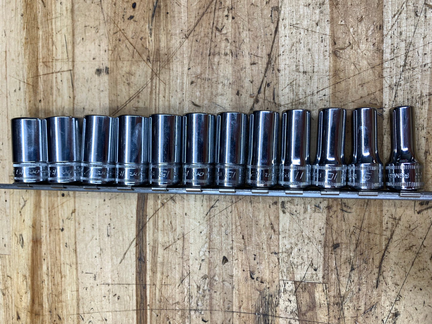 Snap On 3/8" Metric Semi Deep Socket Set 12pc USA 212FSMSY