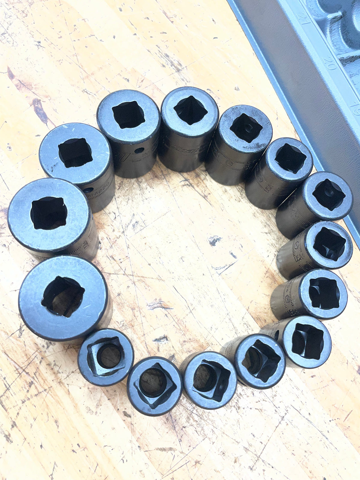 Snap On 1/2” Metric Impact Shallow Socket Set 15pc. 10-24mm LIKE NEW USA 315IMMYA