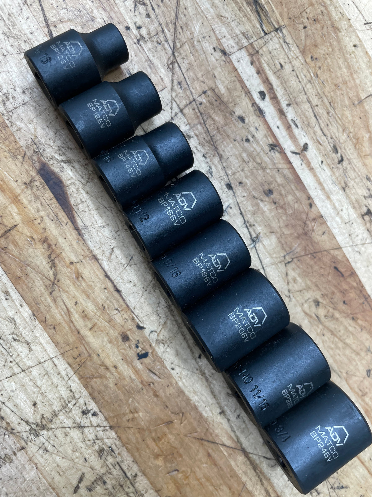 Matco 3/8” SAE Shallow Impact Socket Set 5/16”-3/4” 8pc.