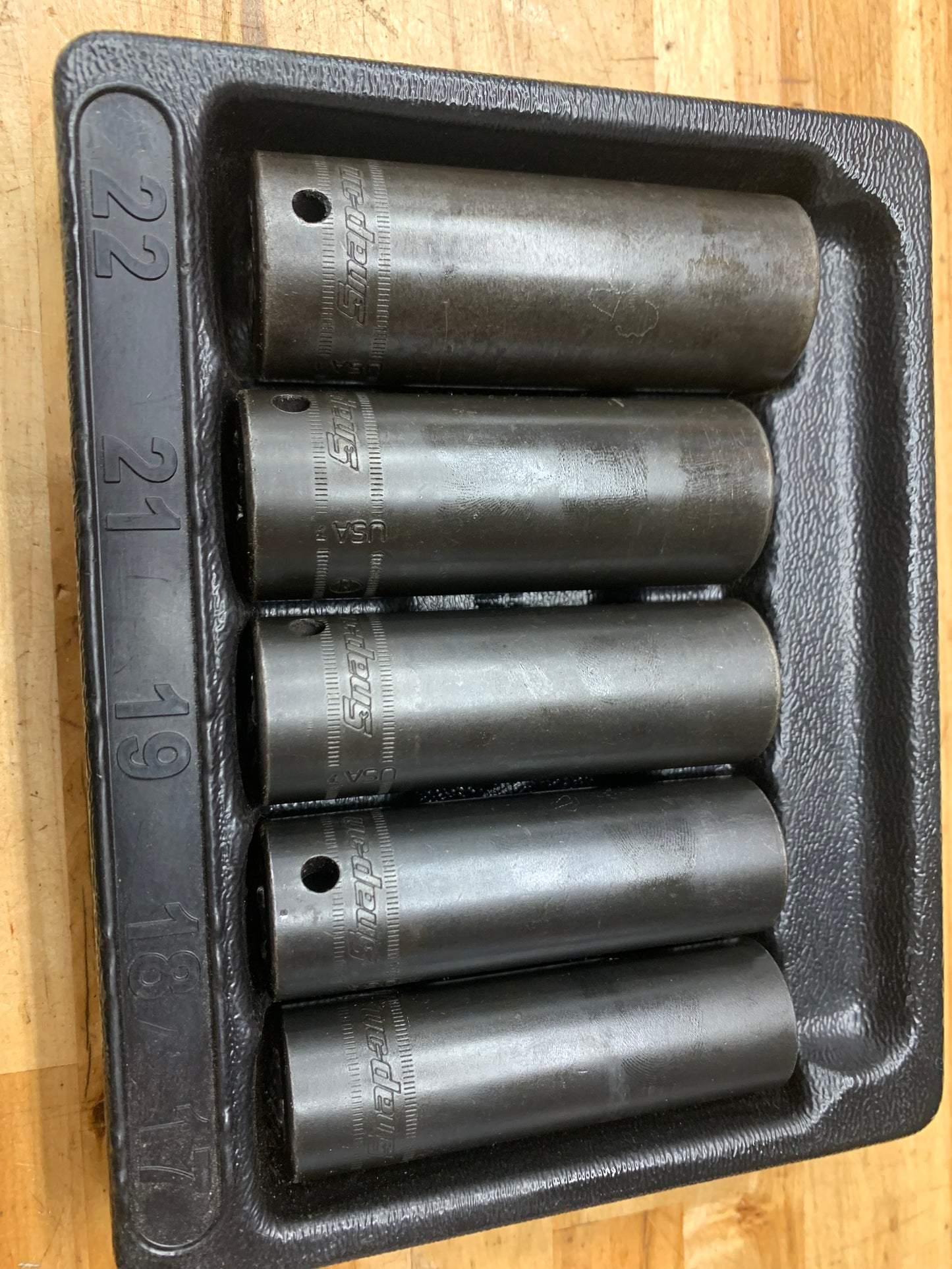 Snap On 1/2” Metric Deep Impact Socket Set 5pc 17-22mm USA 305LSDM