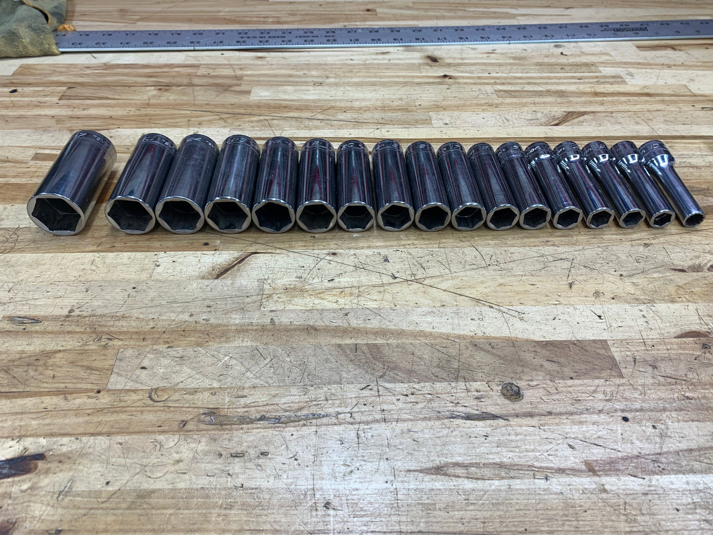 Snap On 1/2" Metric Deep Socket Set 17pc