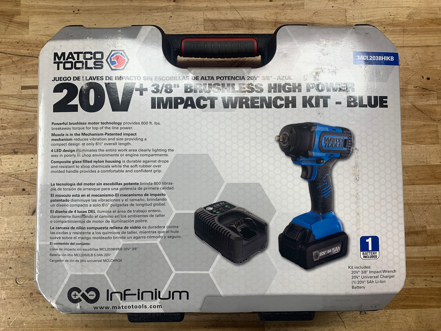 Matco 3/8” impact wrench 20V LIKE NEW  MCL2038HIKB