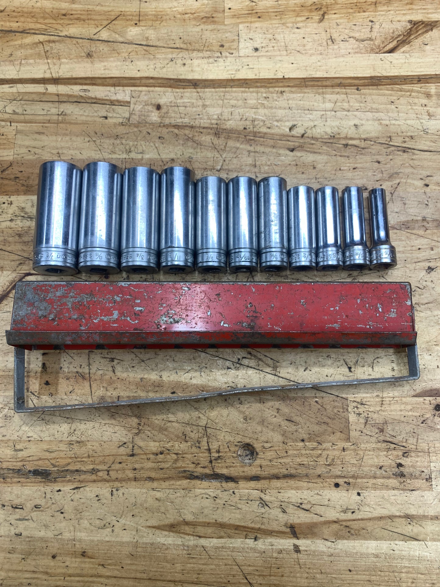 Snap On 3/8" SAE Vintage Deep Socket Set 11pc USA 211SFSY