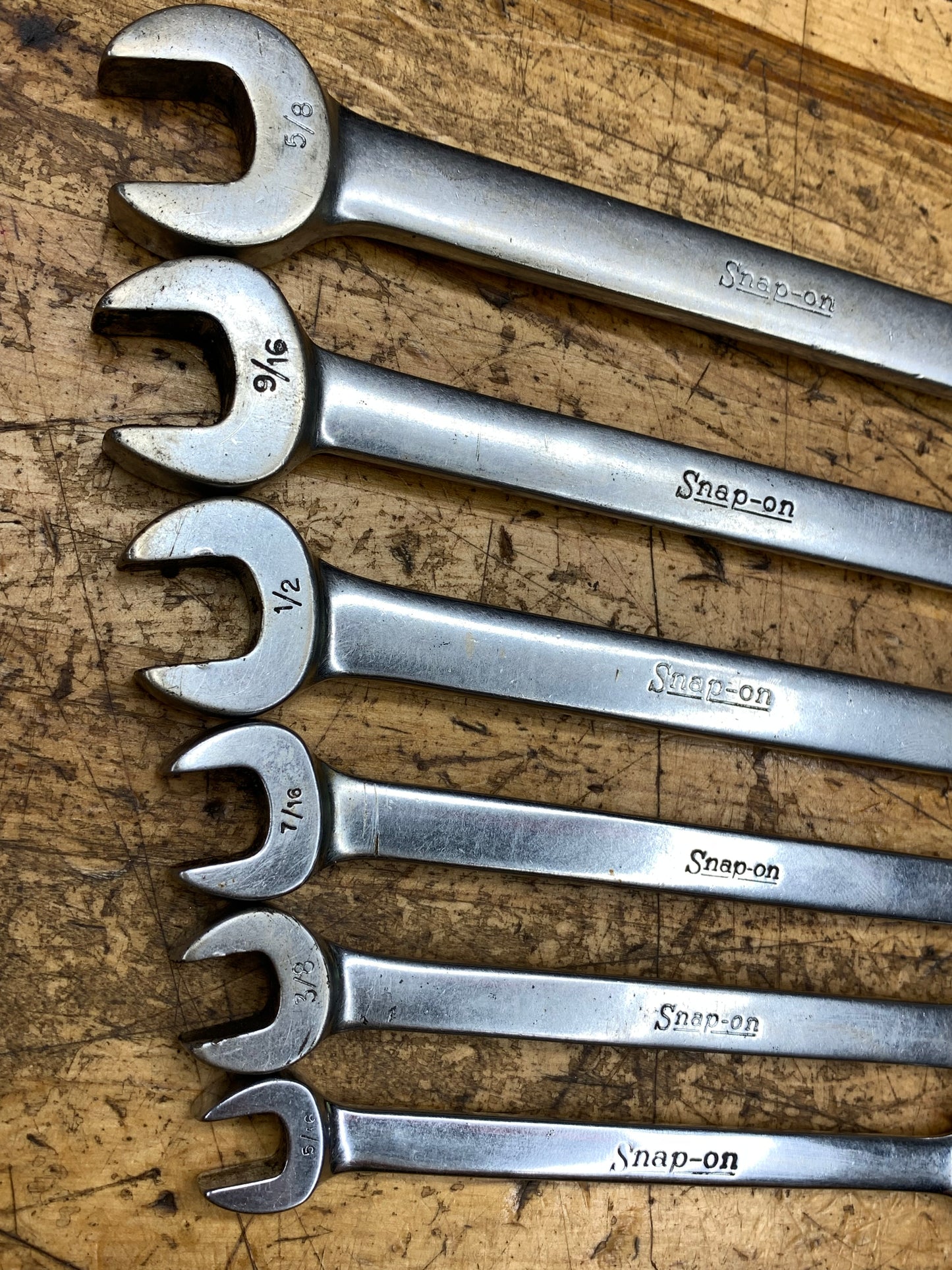 Snap On SAE Flare/Open Combo Wrench Set 6pc USA