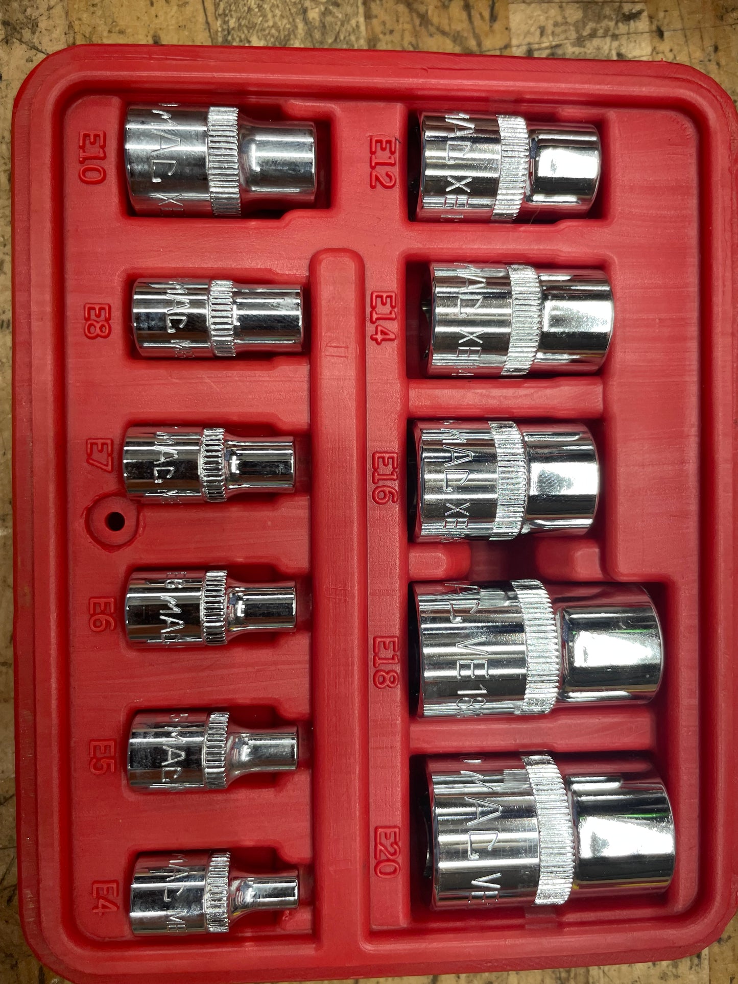 Mac Tools E-Torx Socket Set LIKE NEW 11pc SMXVE11B