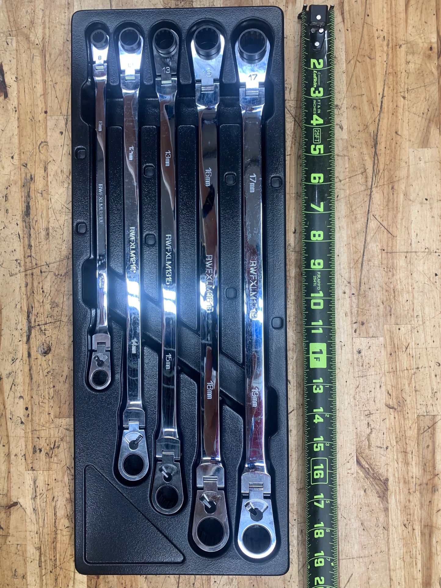 Matco Metric Long Ratcheting Flex Head Wrench Set 5pc SRFBXLM52TA