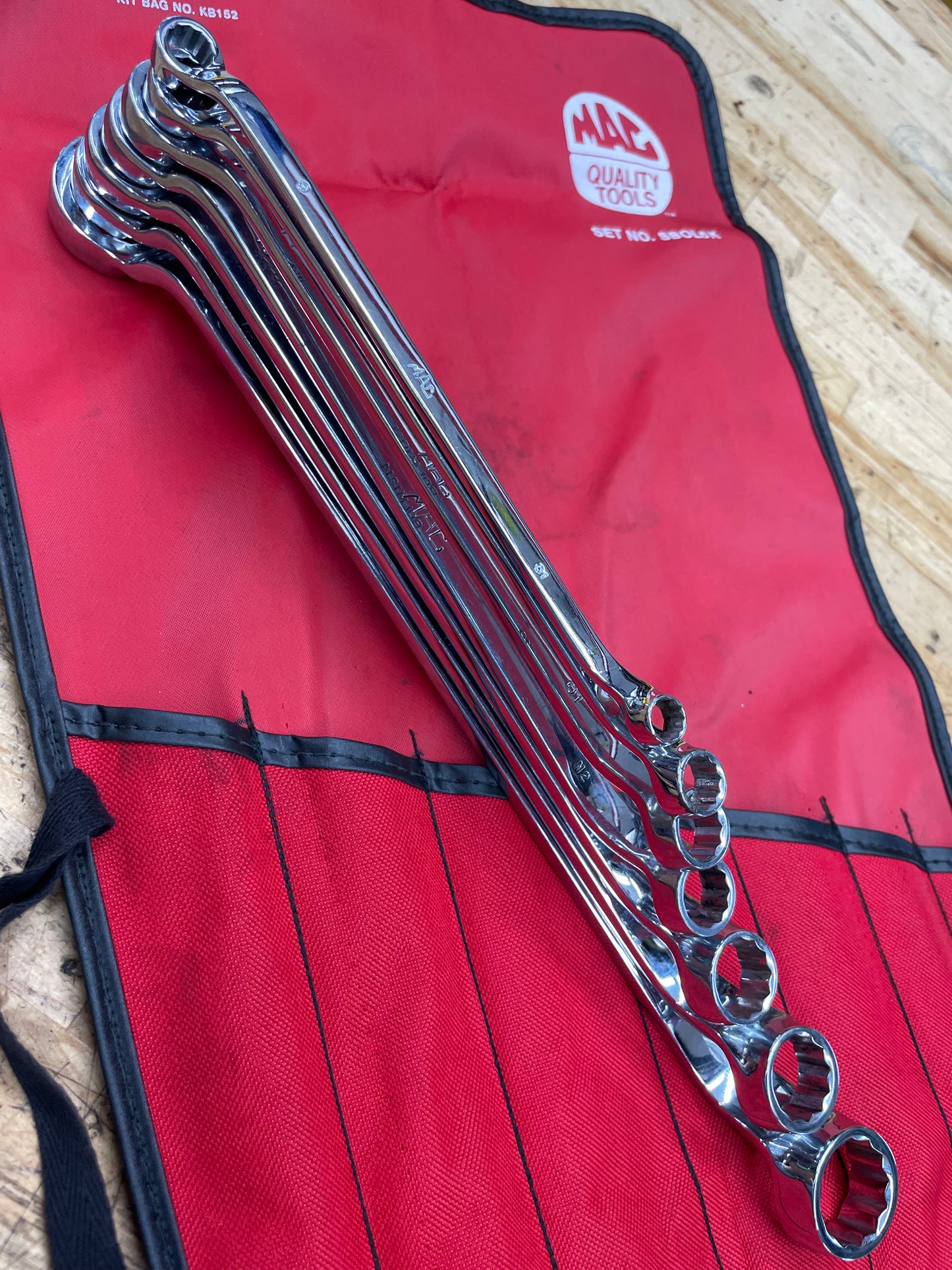 Mac Tools Metric Offset Box Wrench Set 7pc 8-24mm USA SBOL6K