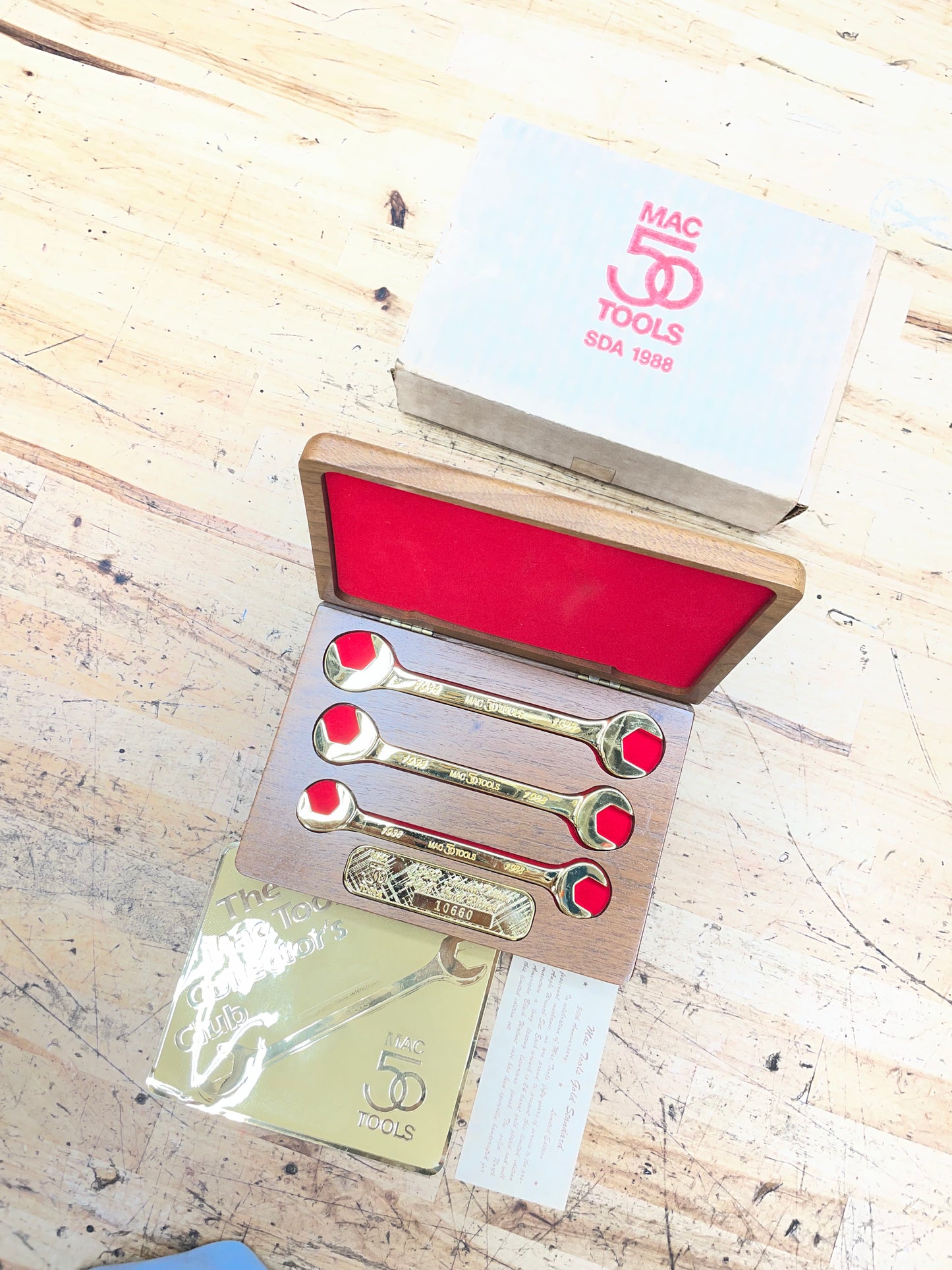 Mac Tools 1988 50th Anniversary Limited Edition 24k Gold Plated Four Way Open Wrench Set USA SDA1998
