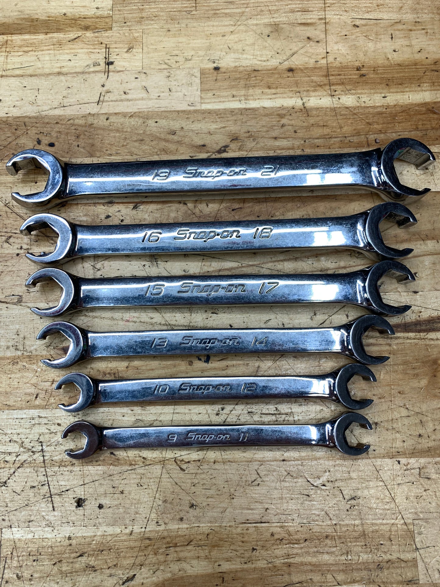 Snap On Metric Flare Wrench Set 9-21mm 6pc USA RXFMS606B