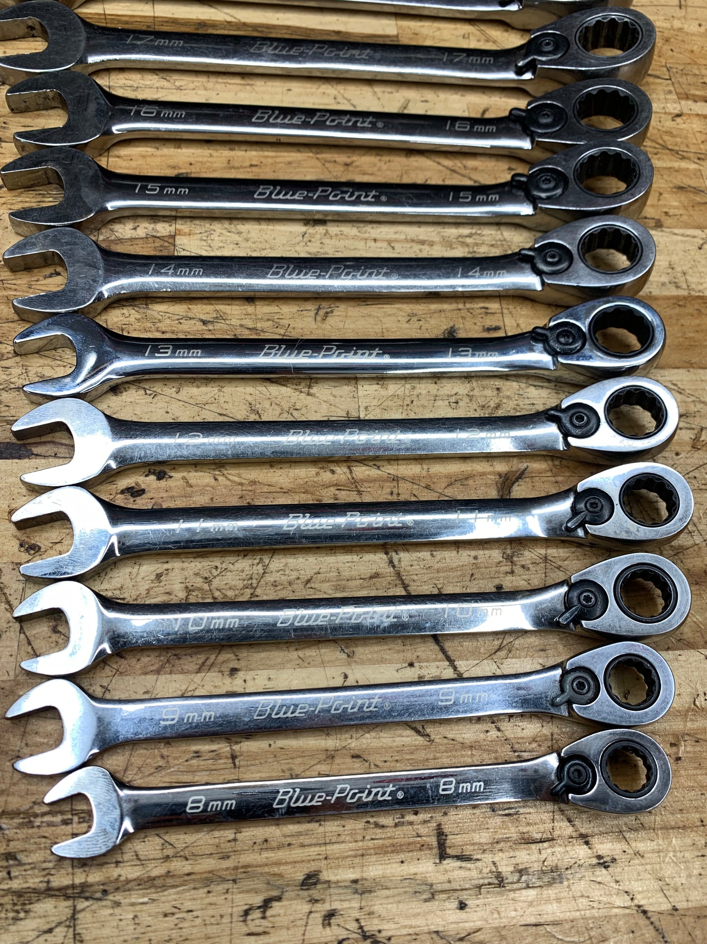 Blue Point Metric Ratcheting Combo Wrench Set 8-19mm 12pc BOERM712