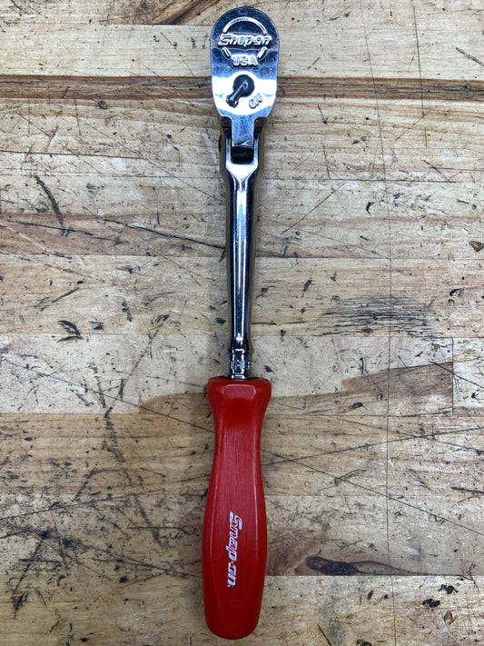Snap On 1/4” Flex Head Ratchet Red Hard Handle USA THLFD72