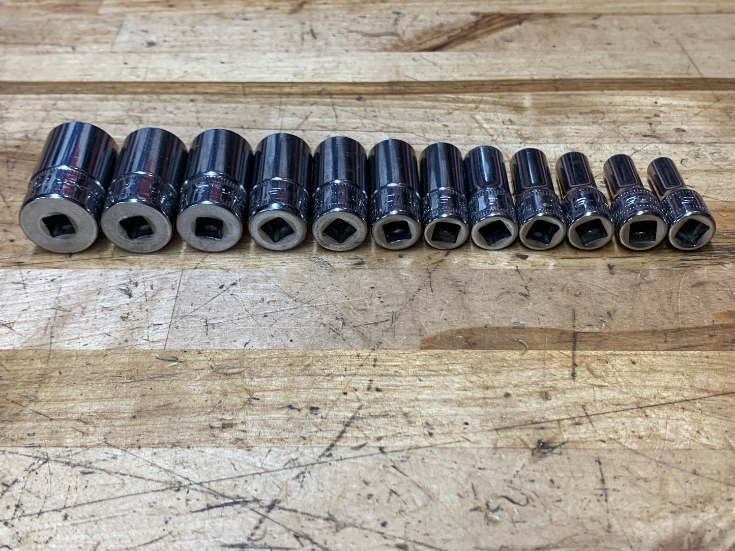 Snap On 1/4" Metric Semi Deep Chrome Socket Set 12pc USA 112TMMSY