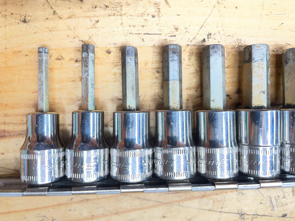 Snap On 3/8" Metric Hex Key Socket Set 11pc USA 211EFAMY
