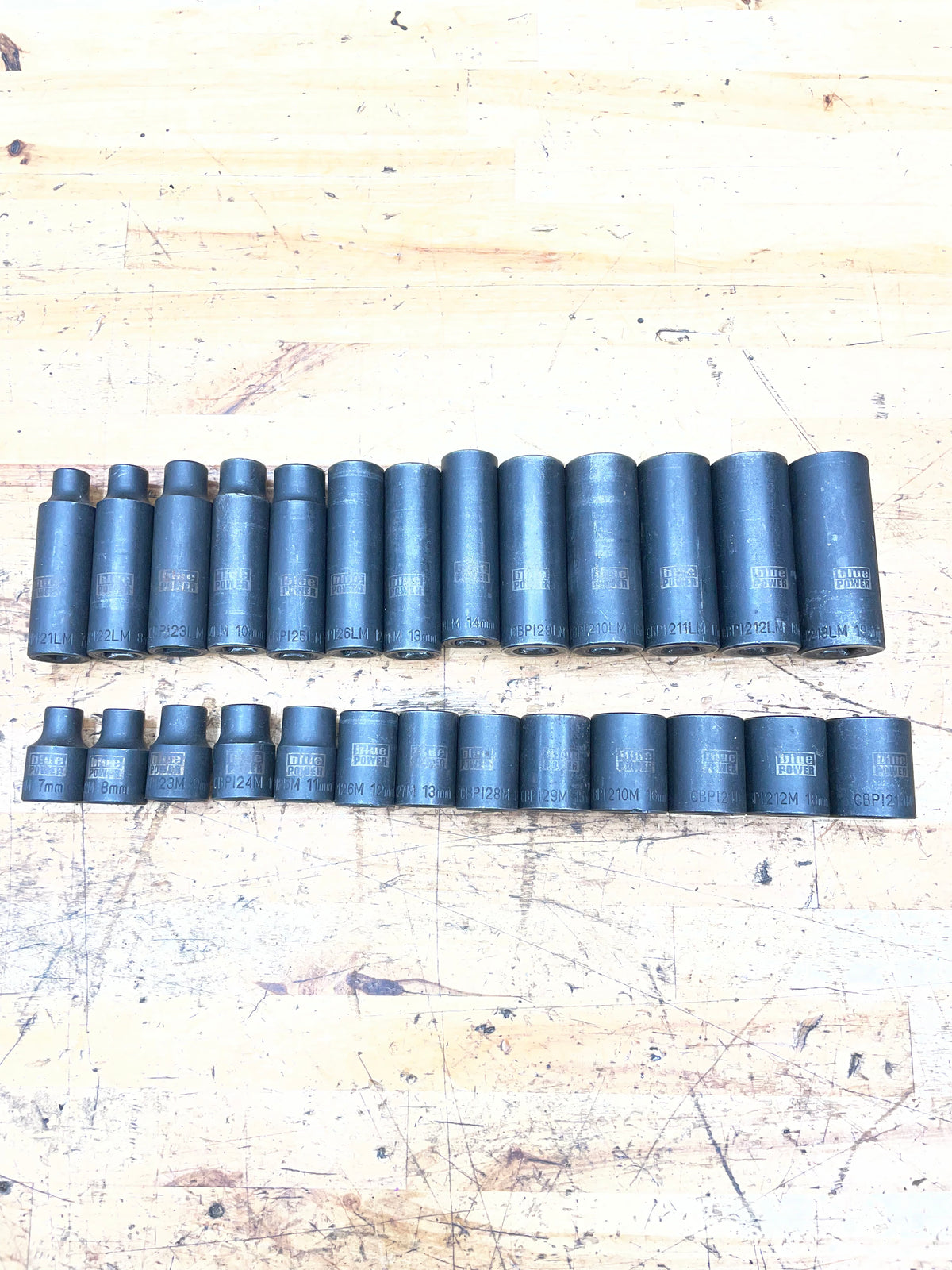 Blue Power 3/8” Metric Impact Deep/Shallow Socket Sets 26pc 7-19mm