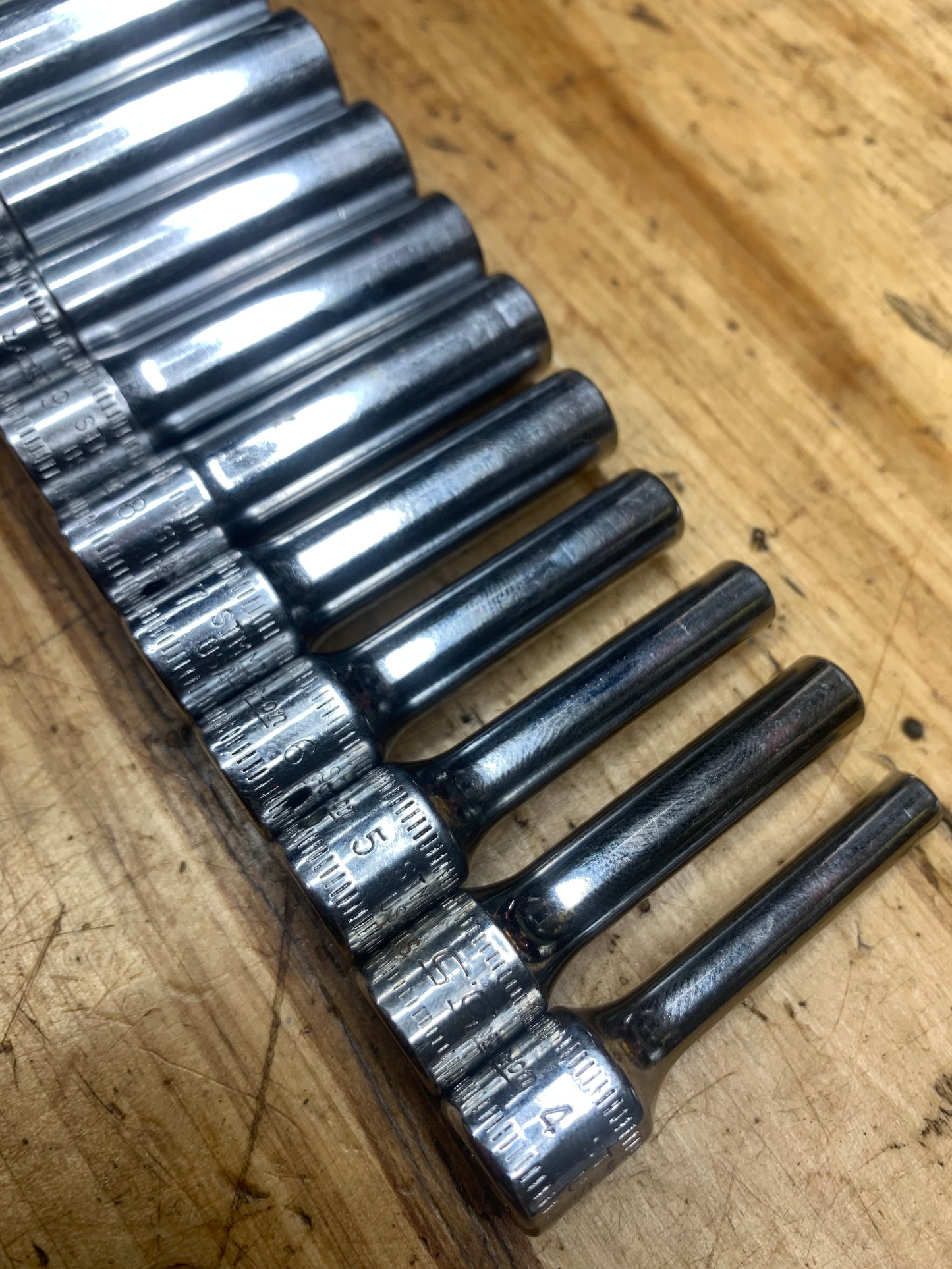 Snap On 1/4" Metric Deep Socket Set 12pc USA 112STMMY