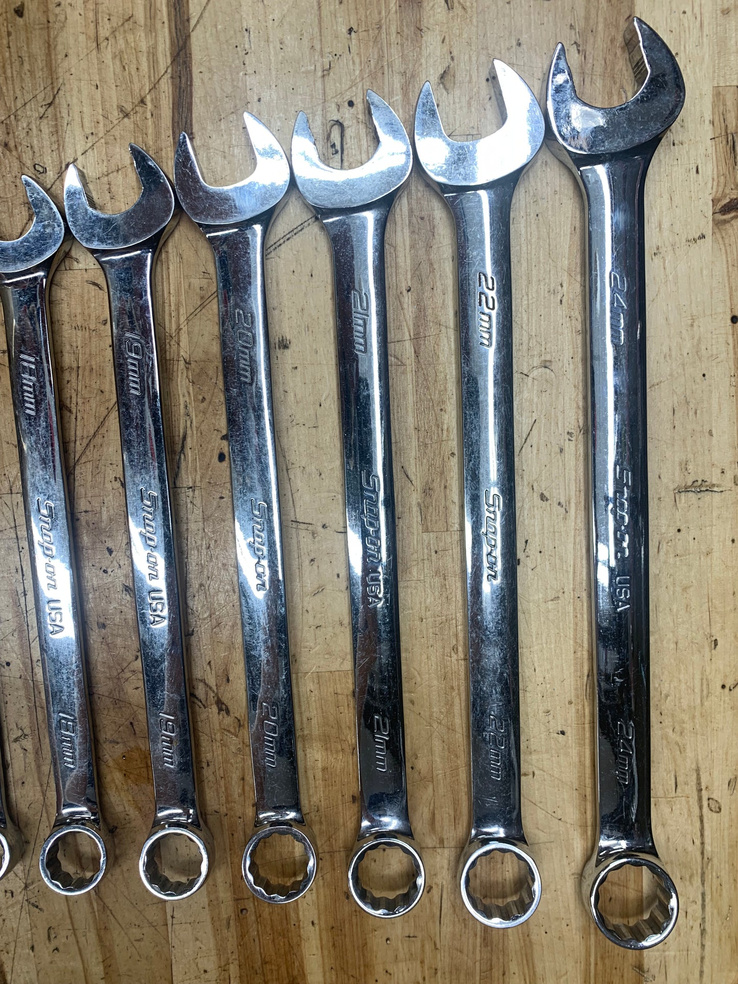 Snap On Metric Flank Drive Plus* Combo Wrench Set 10-24mm 14pc. USA OEXM713B (+24mm)