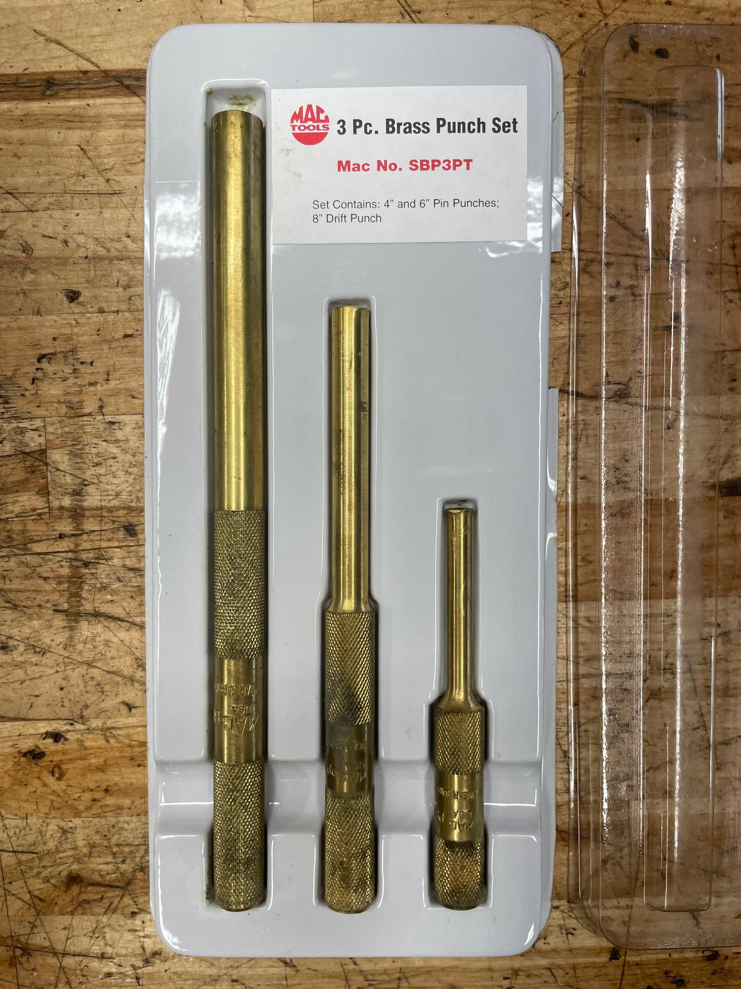 Mac Brass Pin Punch Set 3pc USA SBP3PT