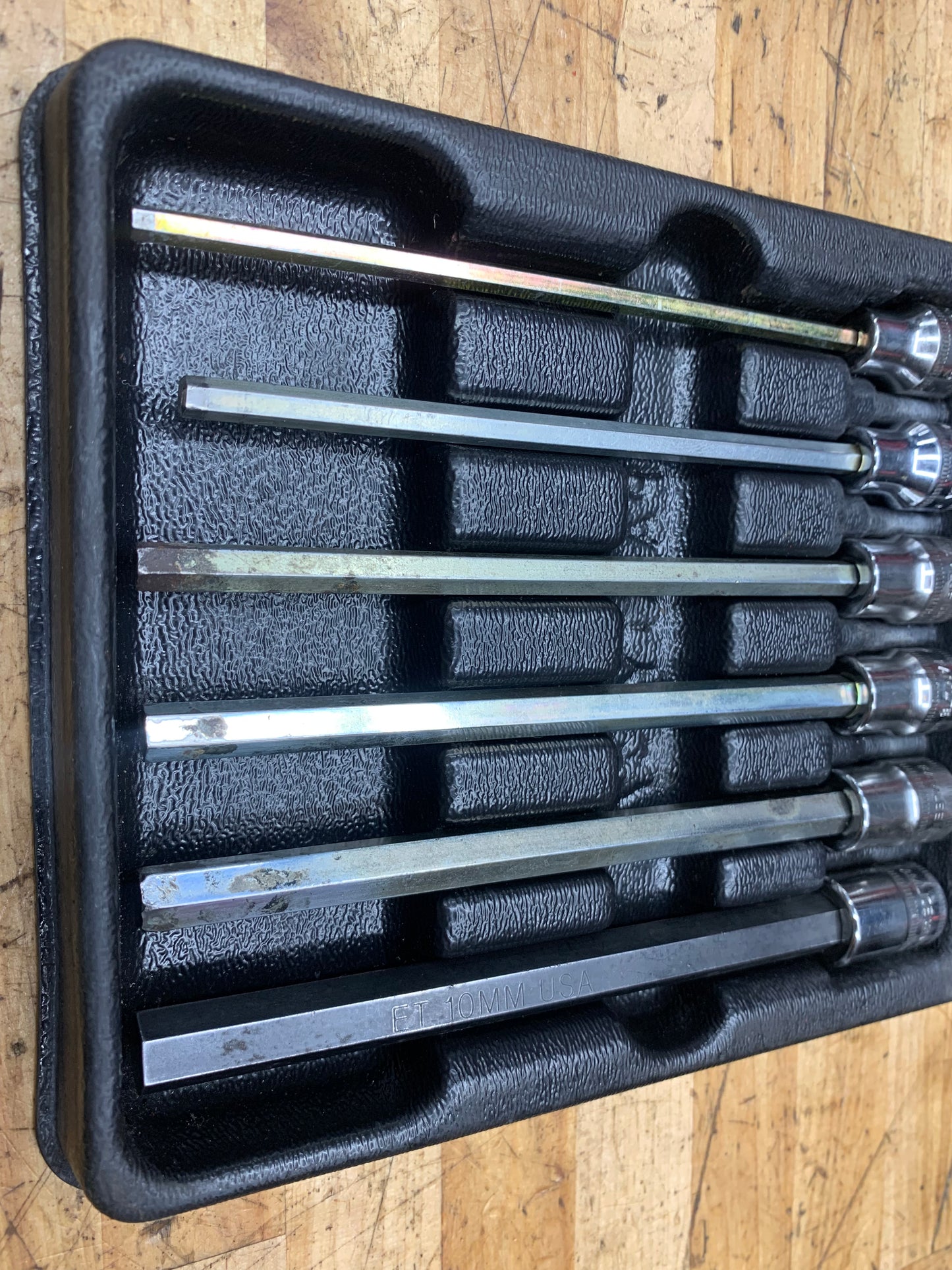Snap On Metric Hex Key Socket Set 3/8" Extra Long 6pc USA 206EFAML