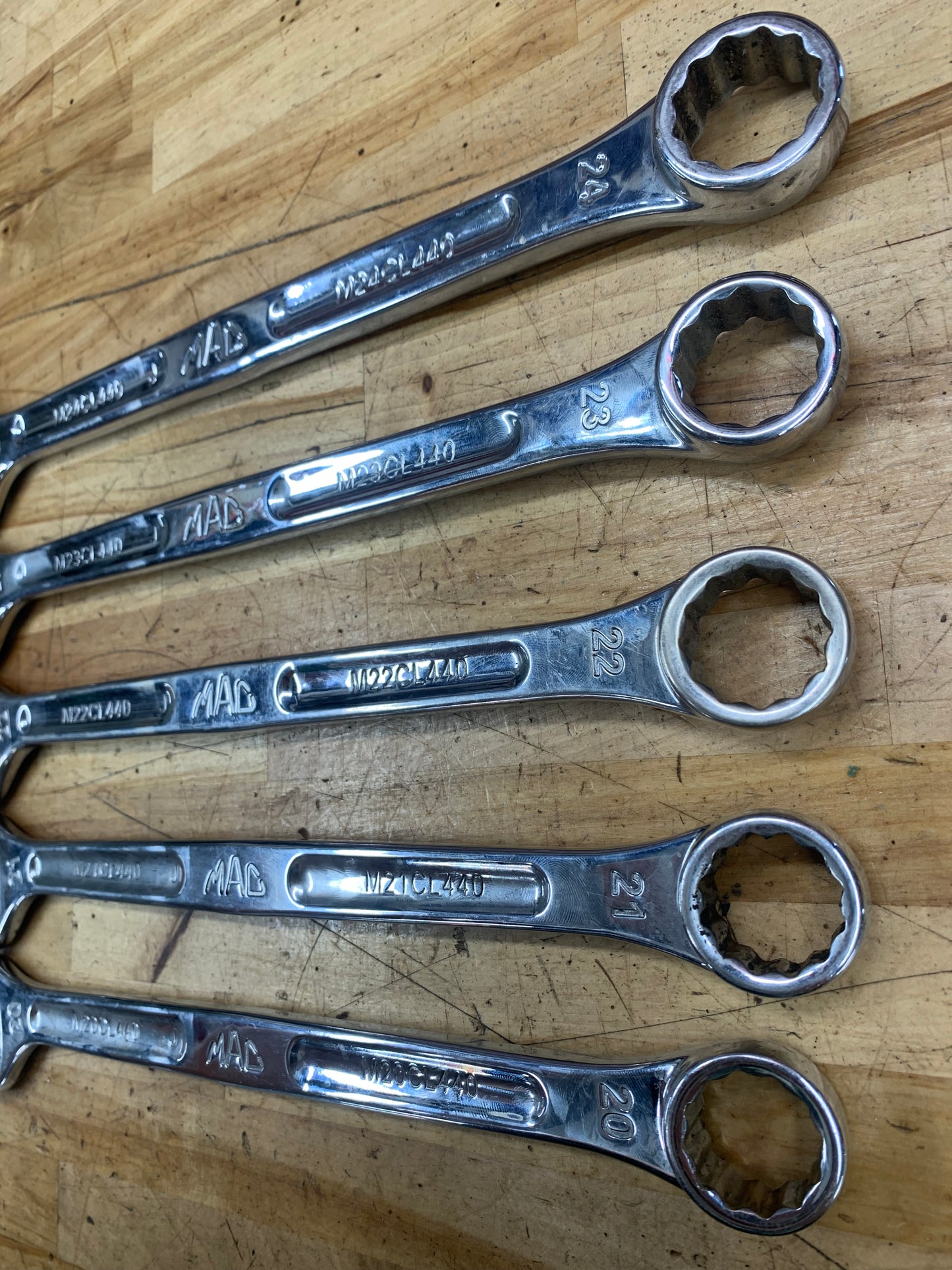 Mac Tools XL Metric Combo Wrench set 20-24mm 5pc SCLM5RBRT