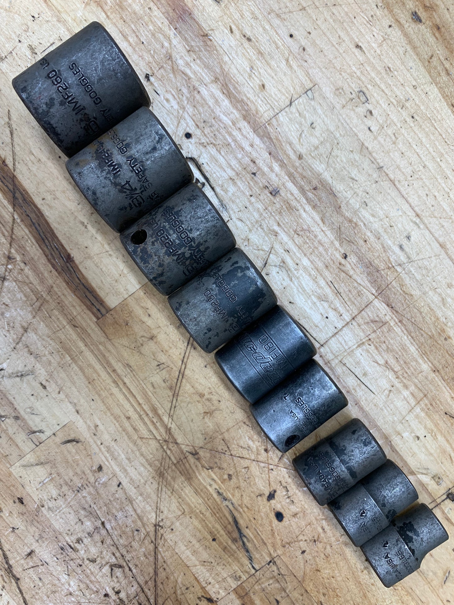 Snap On 3/8" SAE Impact Shallow Socket Set USA 5/16"-13/16" 9pc USA