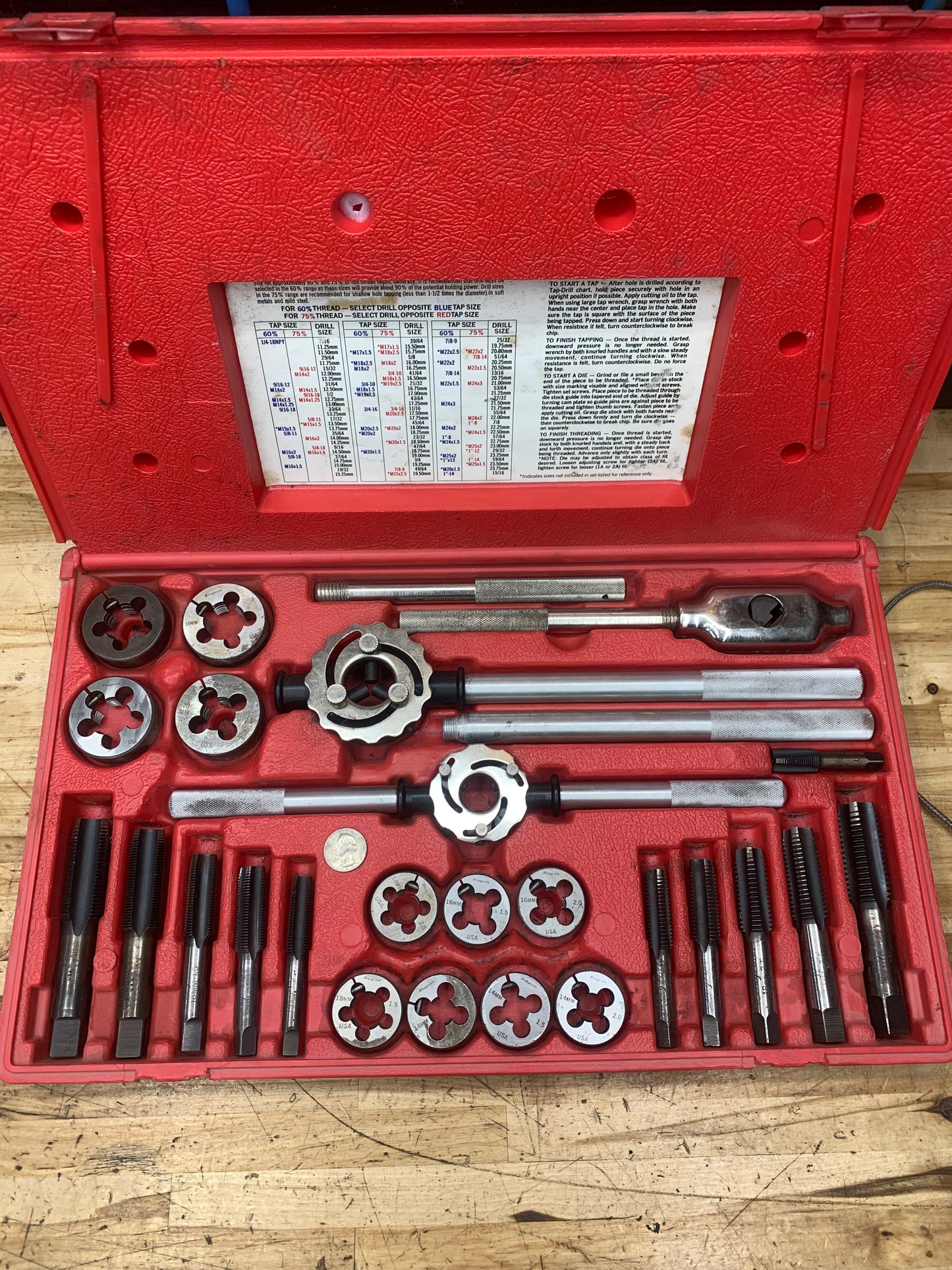 Snap on XL METRIC Tap and Die Set 25pc USA TDM99117A