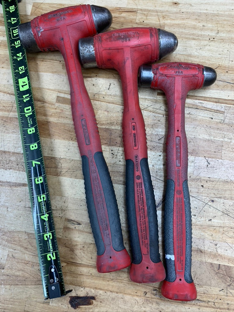 Snap On Ball Peen Hammer Set Deadblow 3pc 16oz, 32oz, 40oz