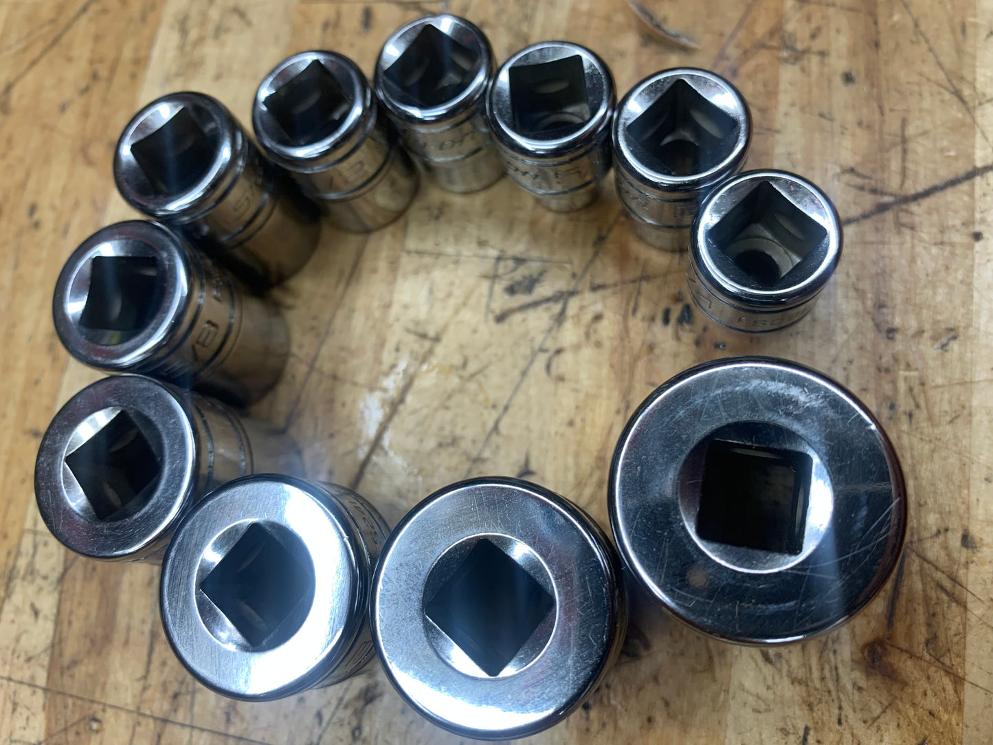 Snap On 3/8" SAE Shallow Socket Set 11pc MINT USA 211FSY